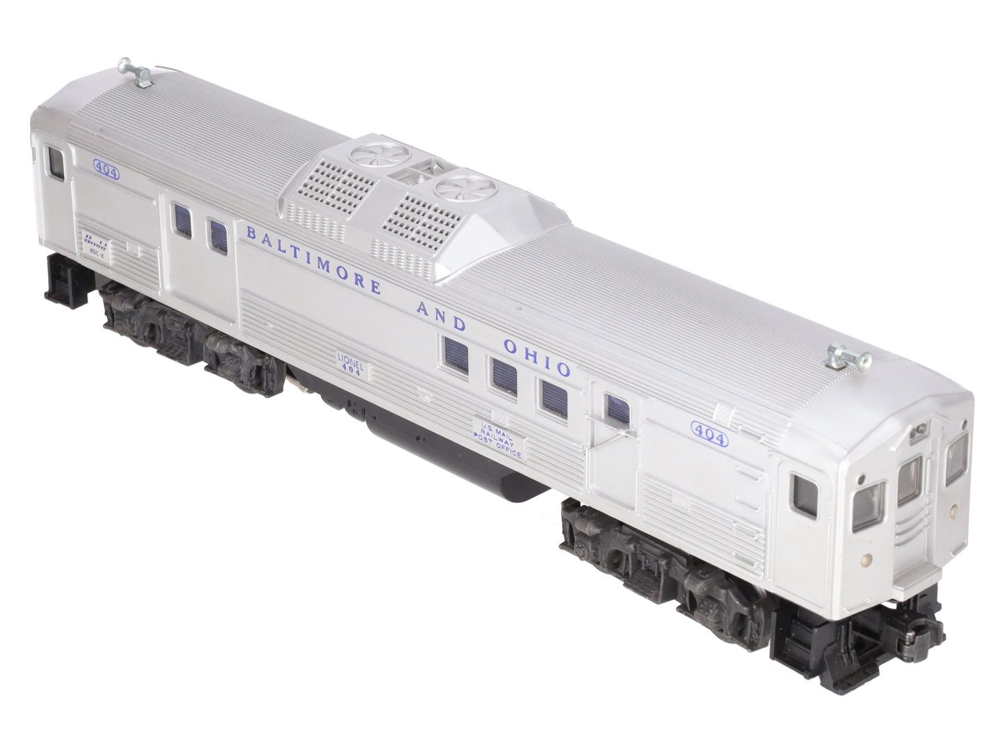 Lionel 404 Vintage O Baltimore & Ohio RDC Budd Baggage & Mail Car VG