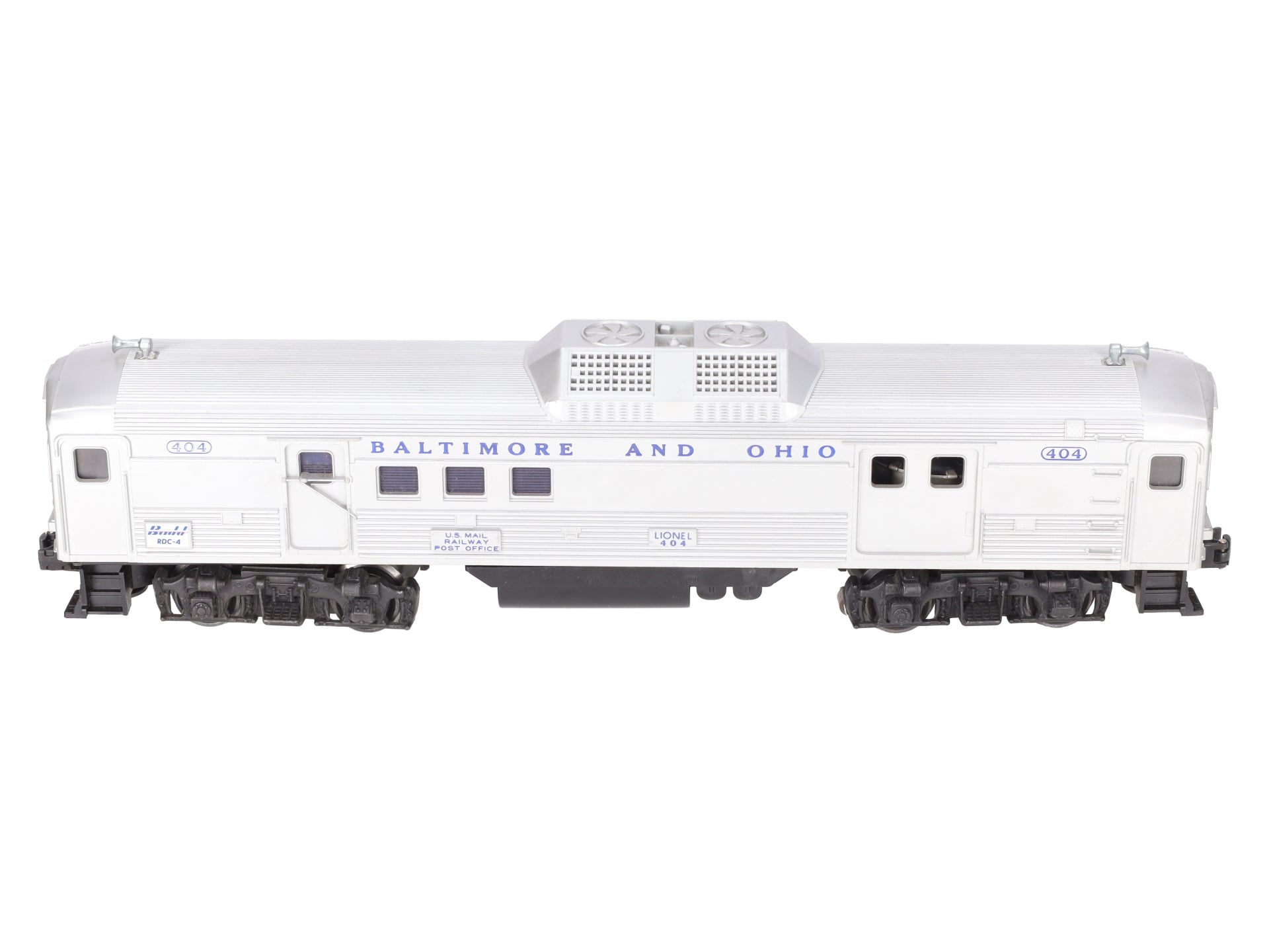 Lionel 404 Vintage O Baltimore & Ohio RDC Budd Baggage & Mail Car VG