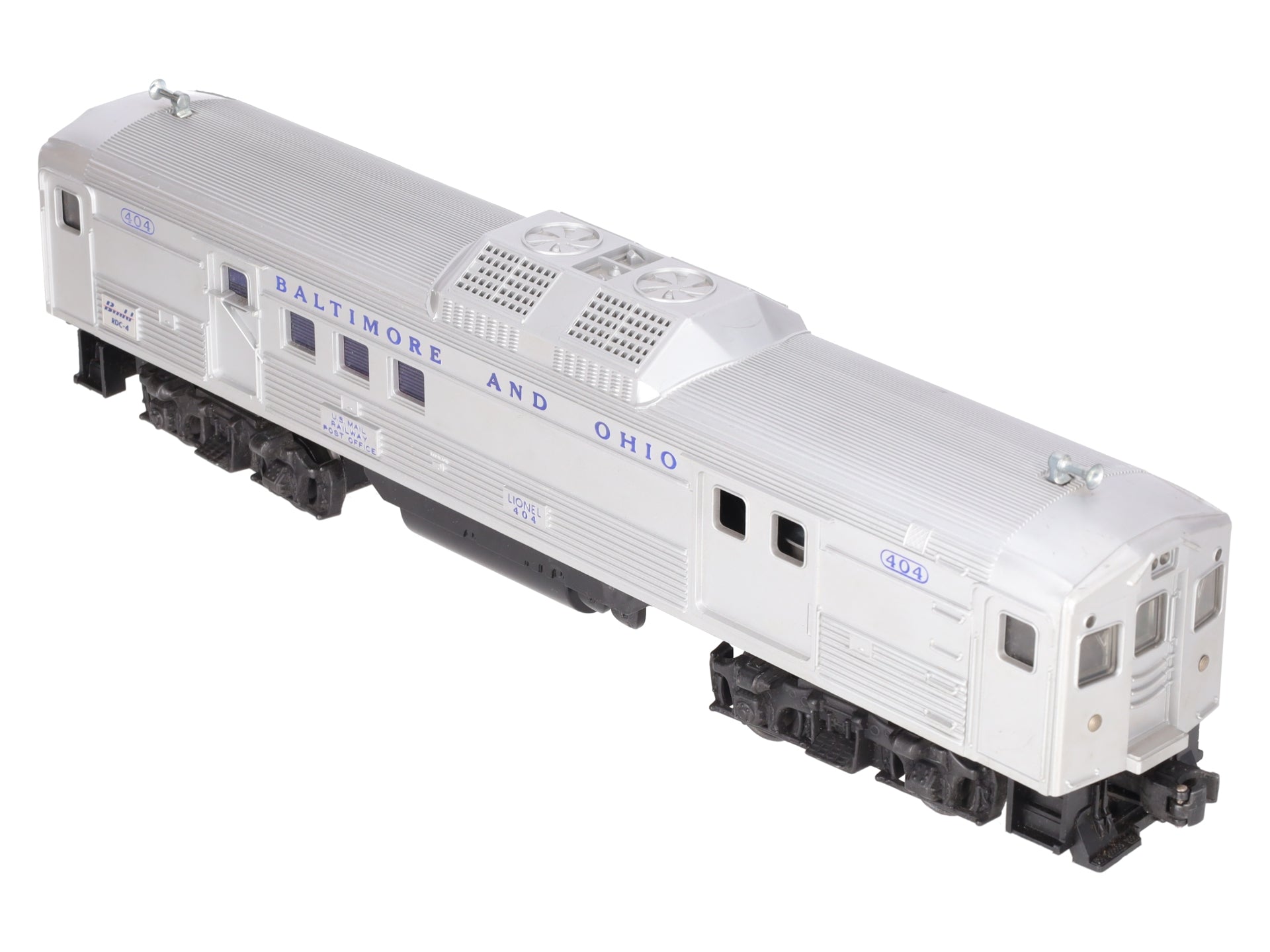 Lionel 404 Vintage O Baltimore & Ohio RDC Budd Baggage & Mail Car VG