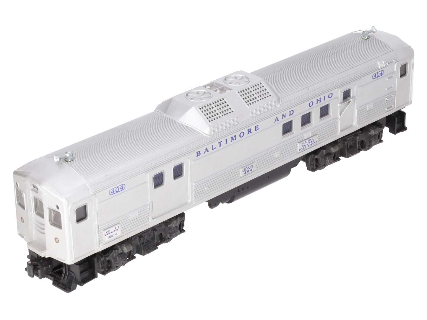 Lionel 404 Vintage O Baltimore & Ohio RDC Budd Baggage & Mail Car VG