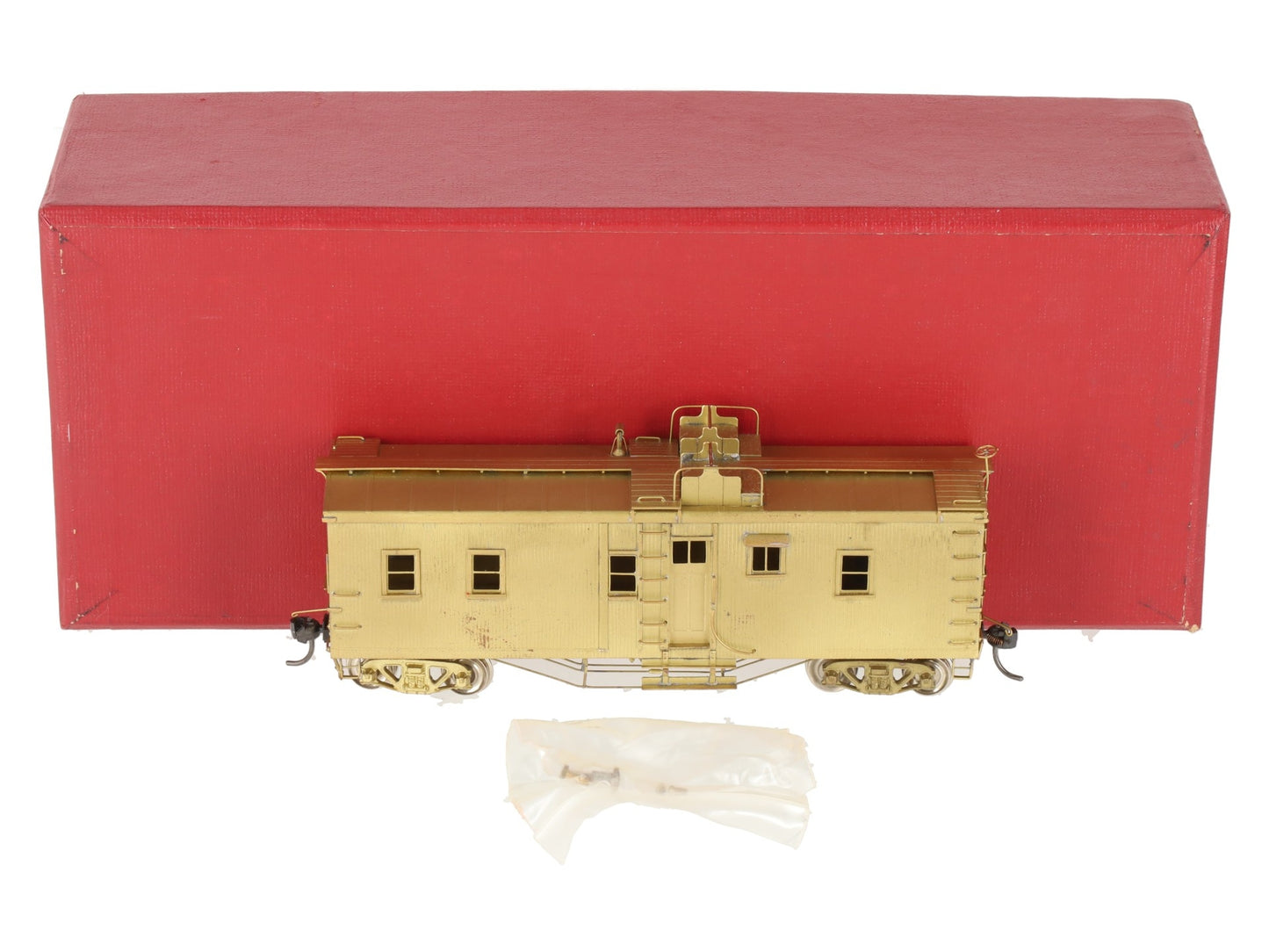 Key Imports HO BRASS Santa Fe Caboose w/ Open Air Seats - Unpainted EX/Box