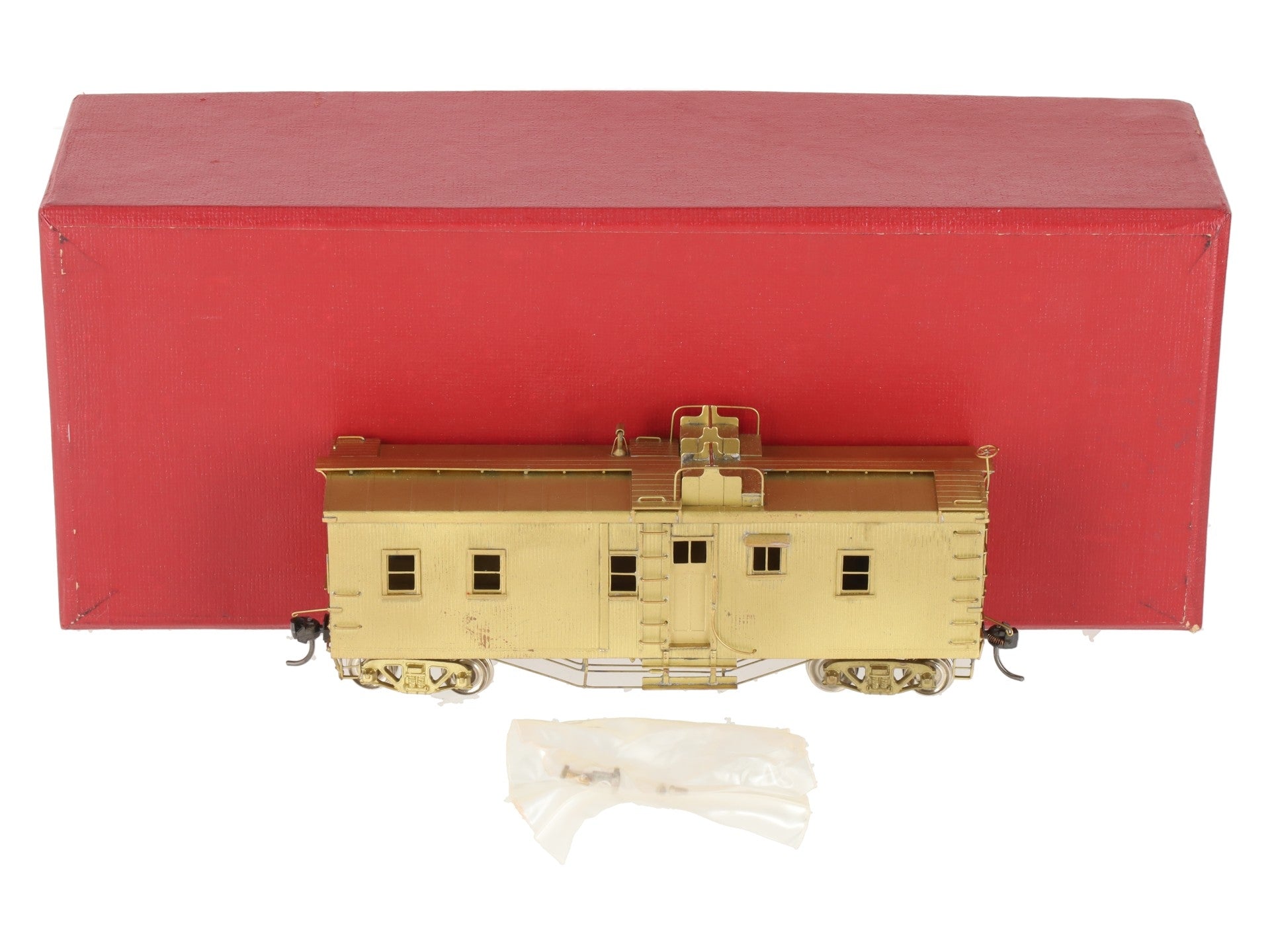 Key Imports HO BRASS Santa Fe Caboose w/ Open Air Seats - Unpainted EX/Box