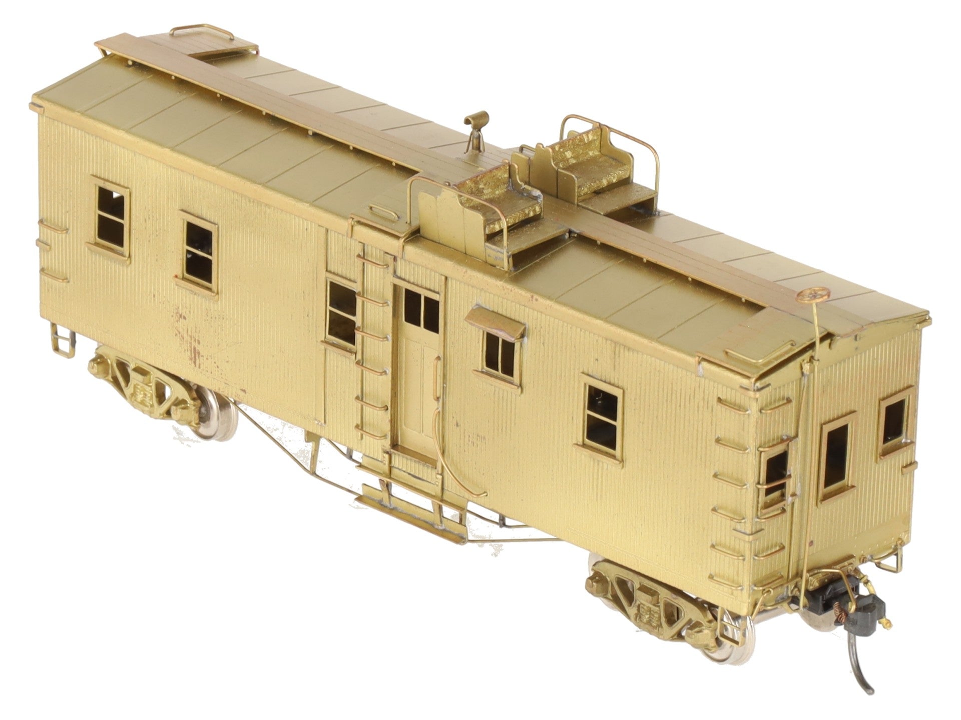 Key Imports HO BRASS Santa Fe Caboose w/ Open Air Seats - Unpainted EX/Box