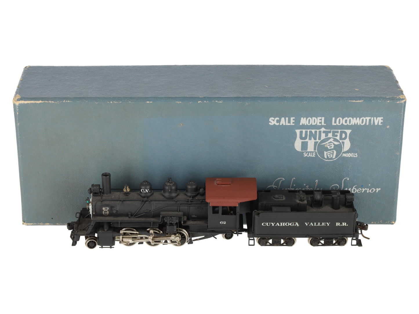 United Scale Models 105 HO Brass 2-6-2 Cuyahoga Valley RR Steam Loco -Painted/Box
