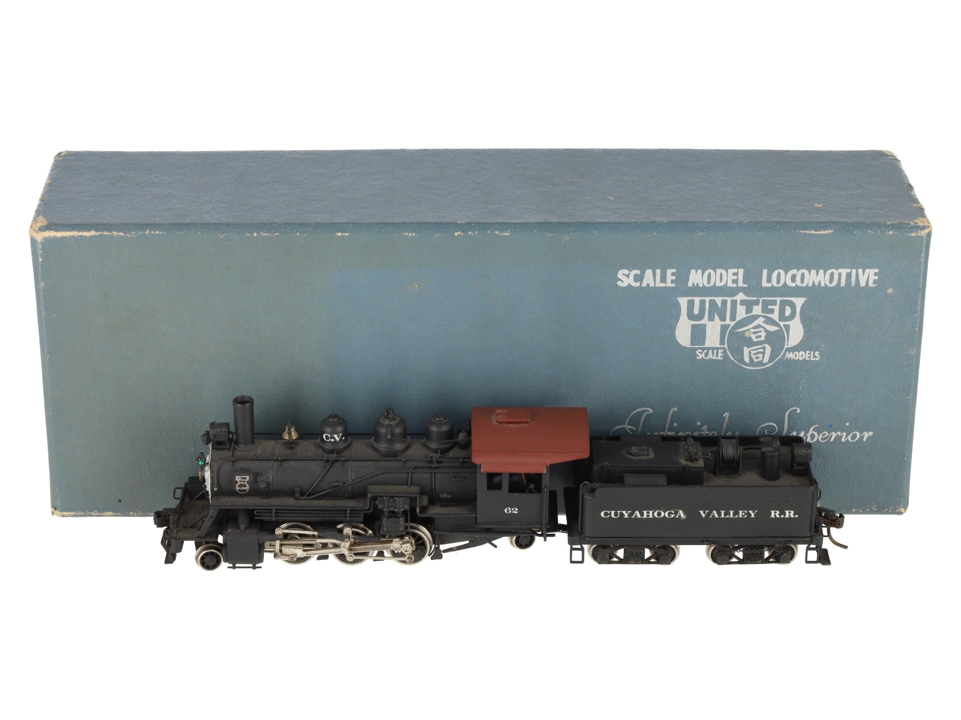 United Scale Models 105 HO Brass 2-6-2 Cuyahoga Valley RR Steam Loco -Painted/Box