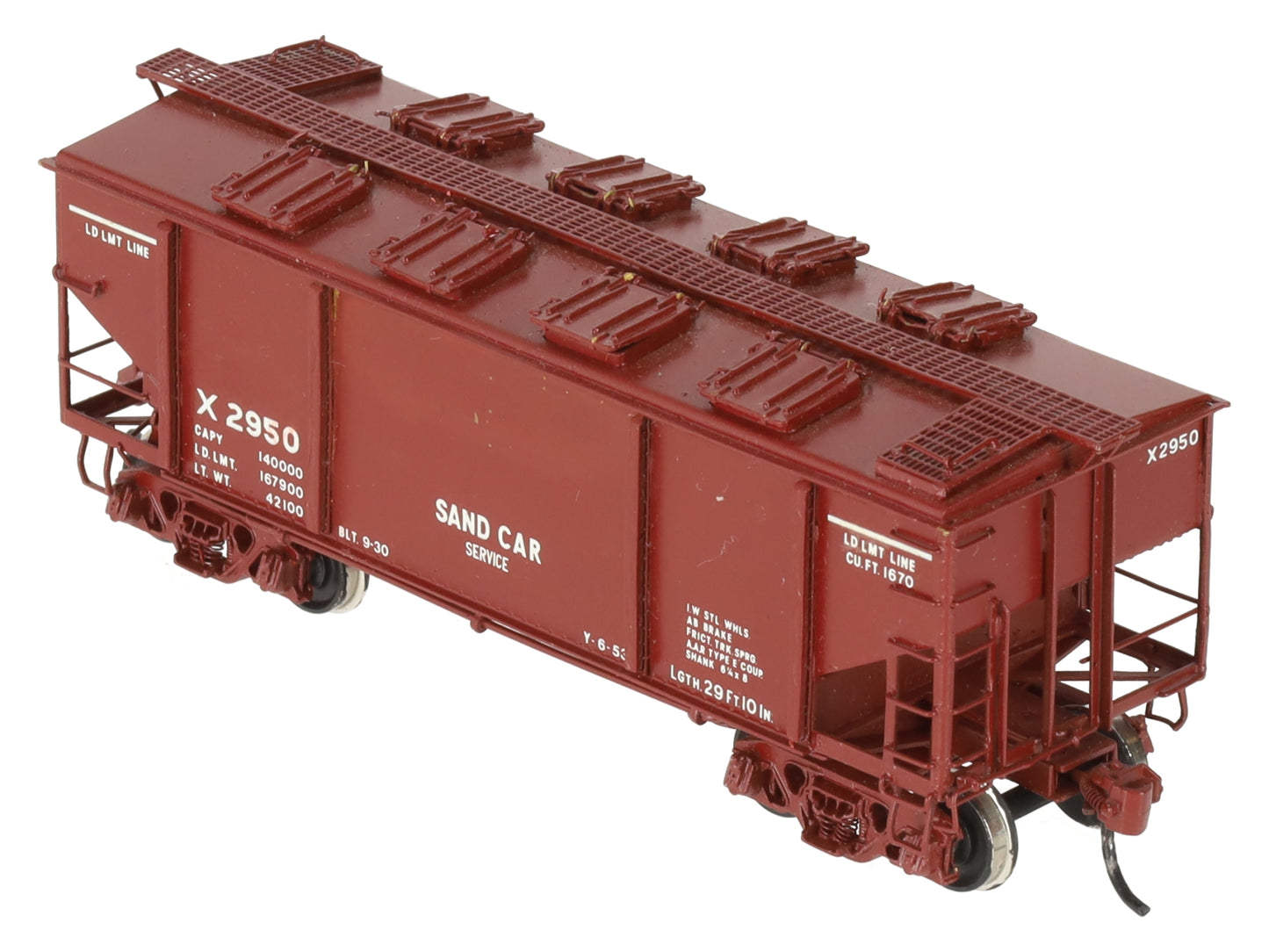 Overland 3077 HO Scale BRASS Sand Car w/ Square Hatches #X2950 - Custom