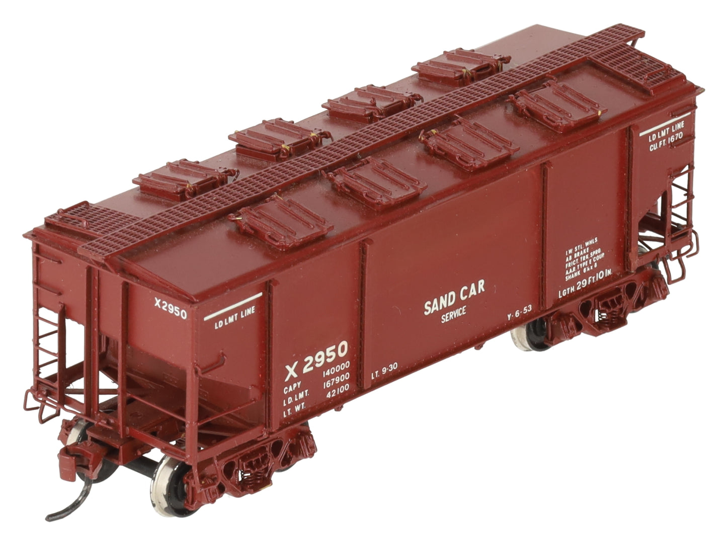 Overland 3077 HO Scale BRASS Sand Car w/ Square Hatches #X2950 - Custom