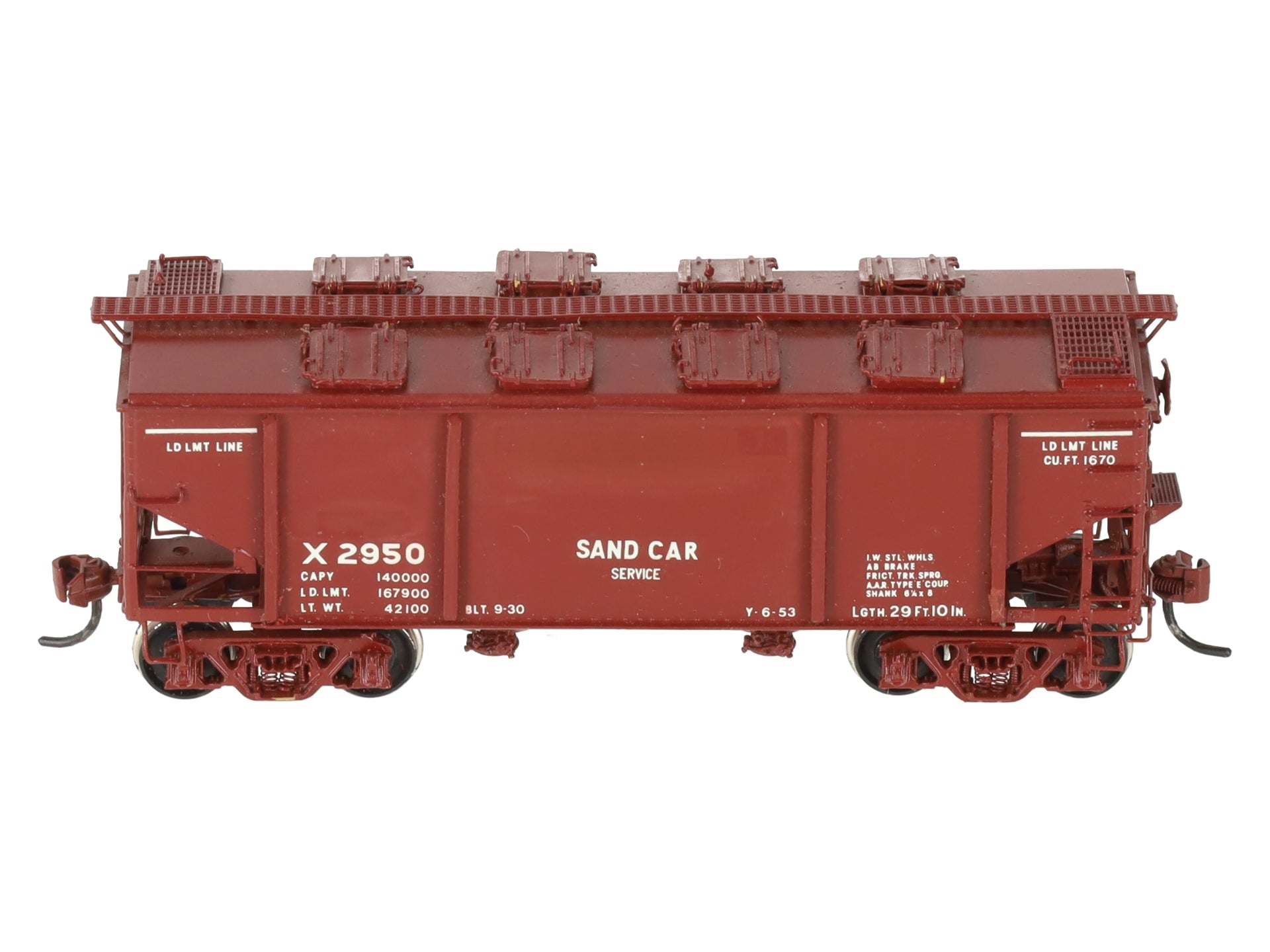 Overland 3077 HO Scale BRASS Sand Car w/ Square Hatches #X2950 - Custom