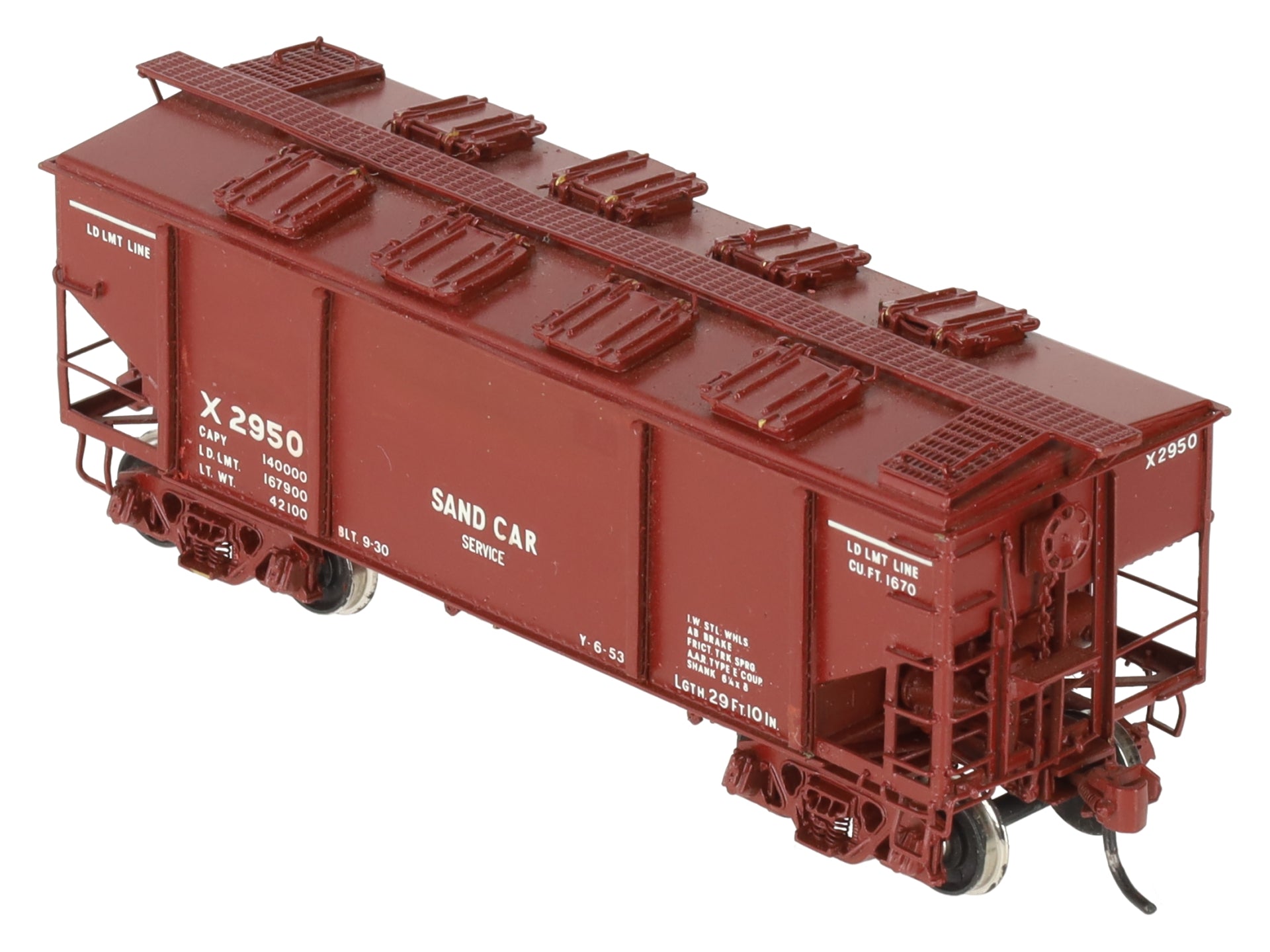 Overland 3077 HO Scale BRASS Sand Car w/ Square Hatches #X2950 - Custom