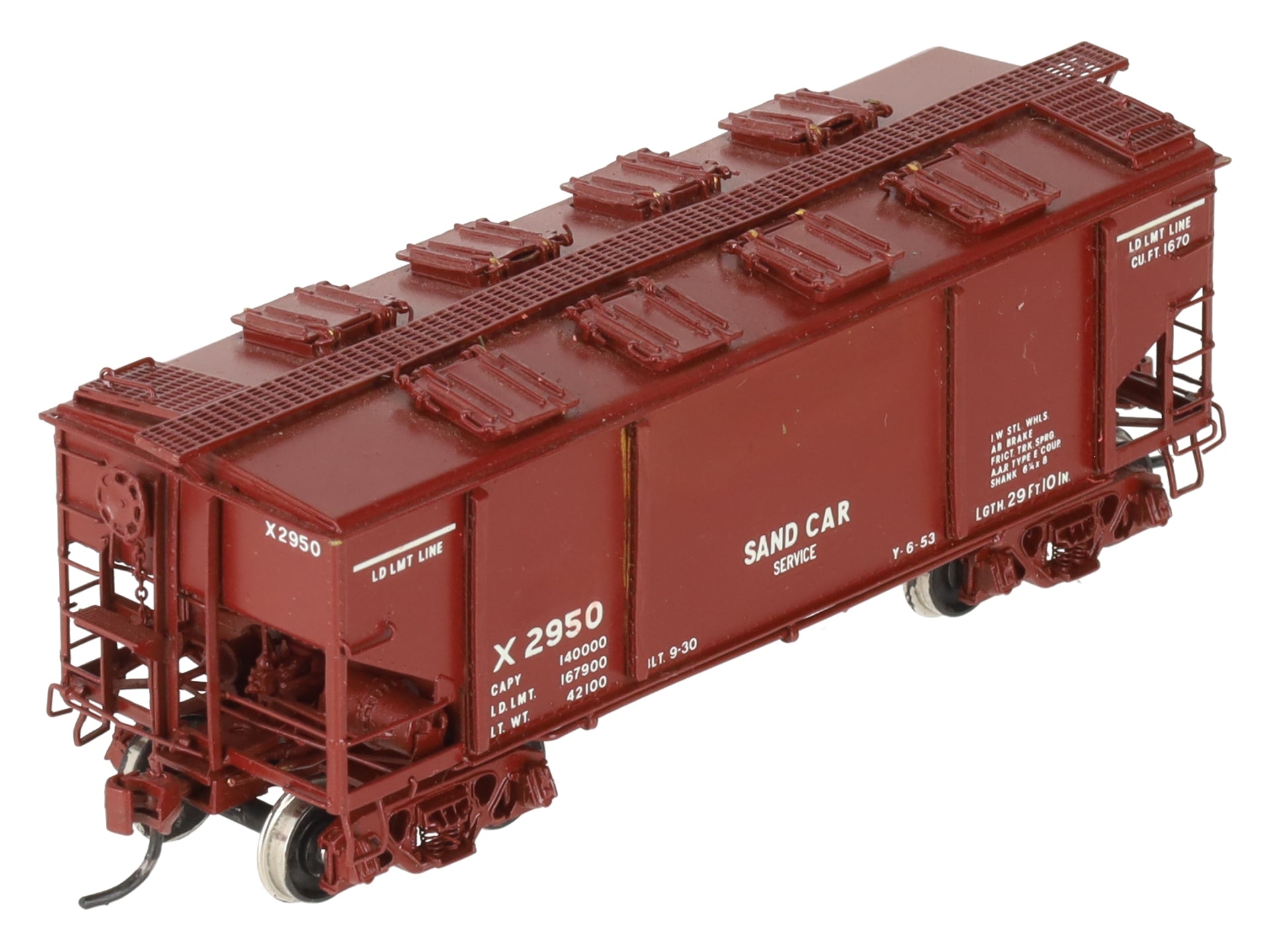 Overland 3077 HO Scale BRASS Sand Car w/ Square Hatches #X2950 - Custom