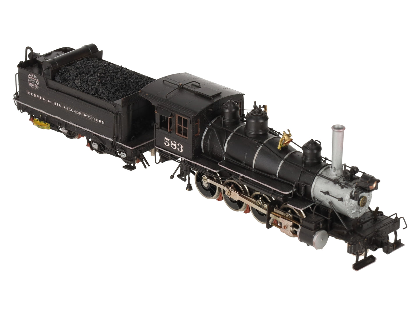 Key Imports 583 HO Scale Brass D&RGW Steam Locomotive & Tender - Painted/Box