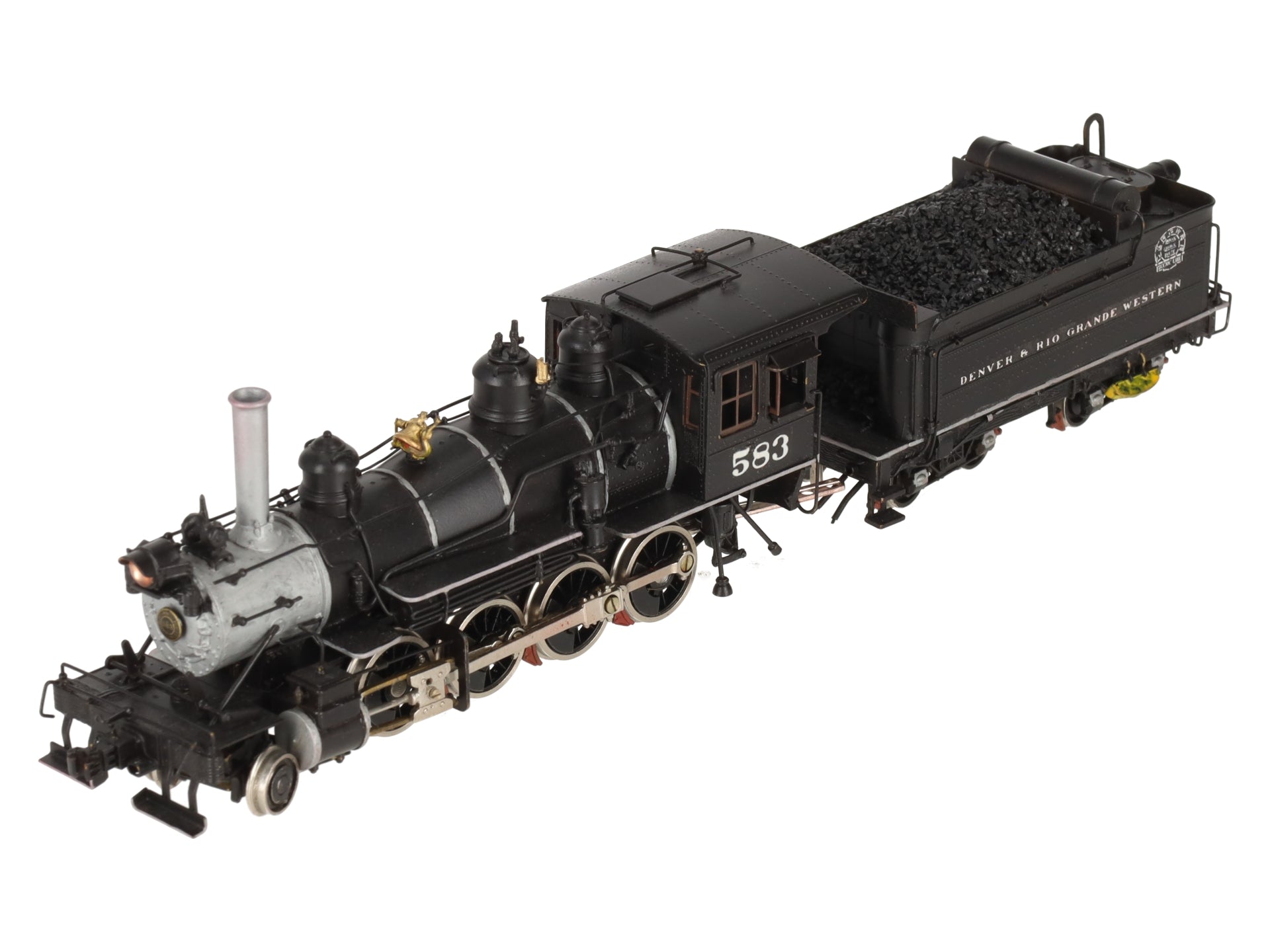 Key Imports 583 HO Scale Brass D&RGW Steam Locomotive & Tender - Painted/Box