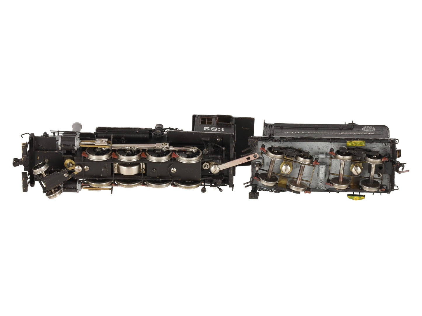 Key Imports 583 HO Scale Brass D&RGW Steam Locomotive & Tender - Painted/Box