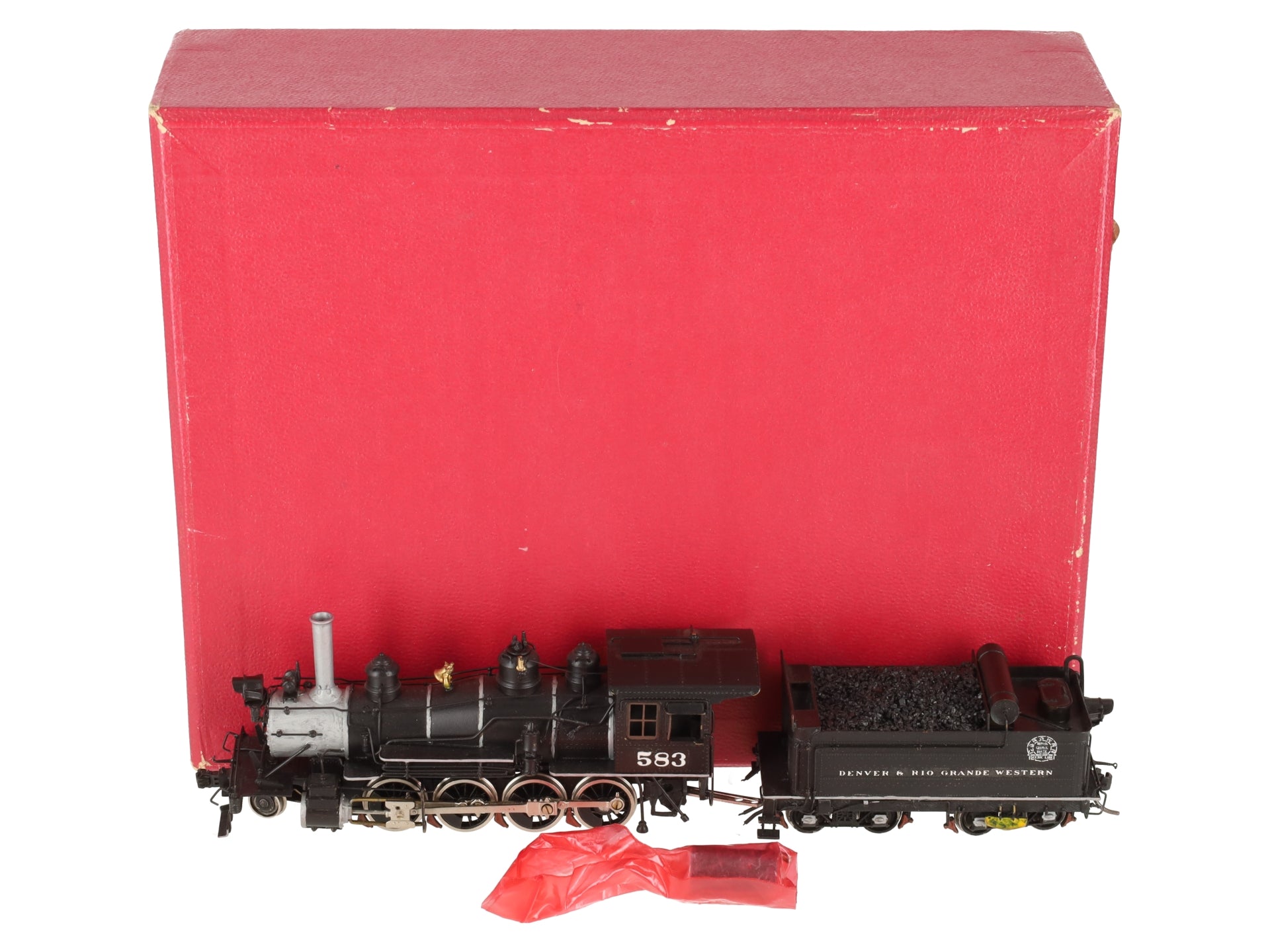 Key Imports 583 HO Scale Brass D&RGW Steam Locomotive & Tender - Painted/Box