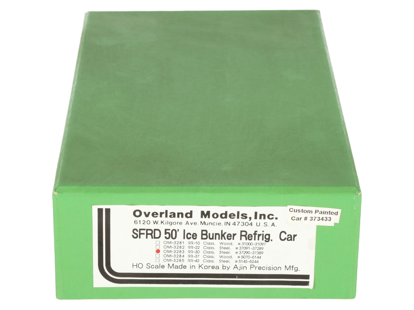 Overland OMI-3283 HO Scale Santa Fe 50' Ice Bunker Reefer Car #373433 - Painted/Box