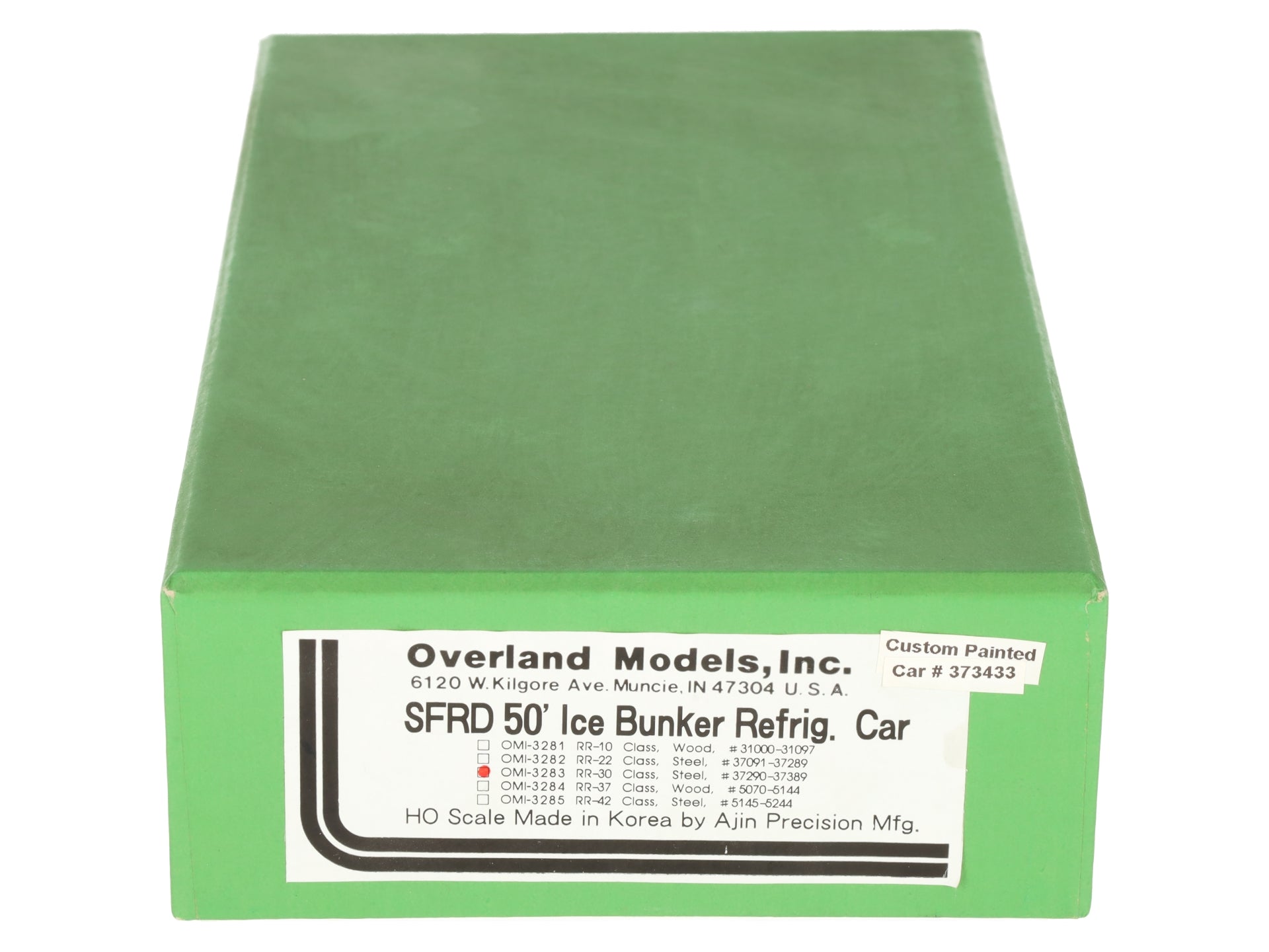 Overland OMI-3283 HO Scale Santa Fe 50' Ice Bunker Reefer Car #373433 - Painted/Box
