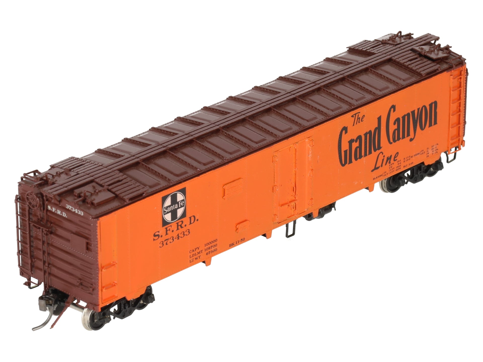 Overland OMI-3283 HO Scale Santa Fe 50' Ice Bunker Reefer Car #373433 - Painted/Box