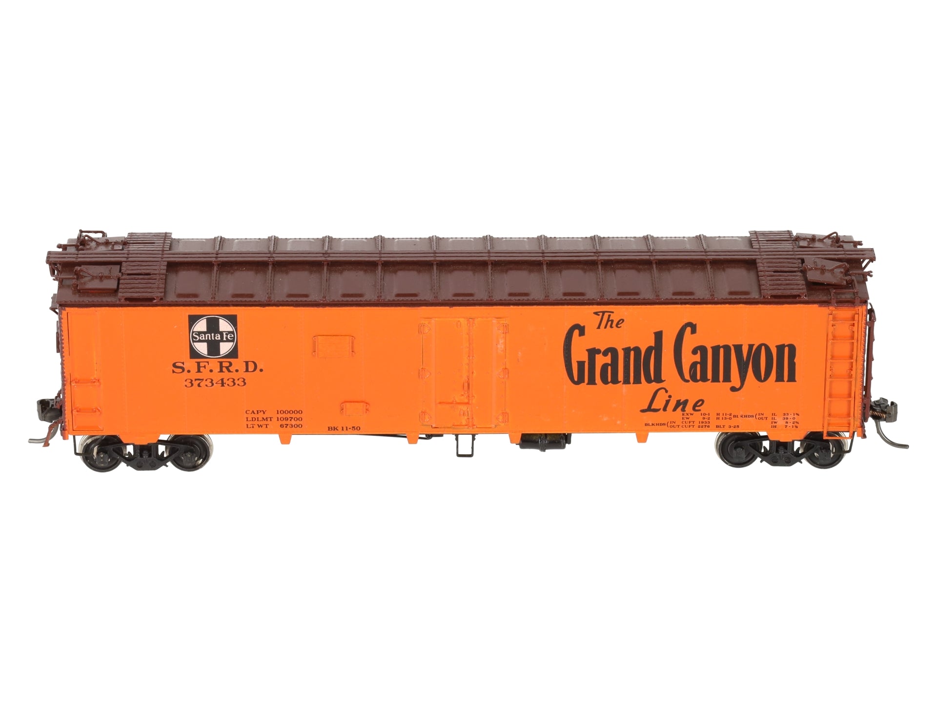 Overland OMI-3283 HO Scale Santa Fe 50' Ice Bunker Reefer Car #373433 - Painted/Box