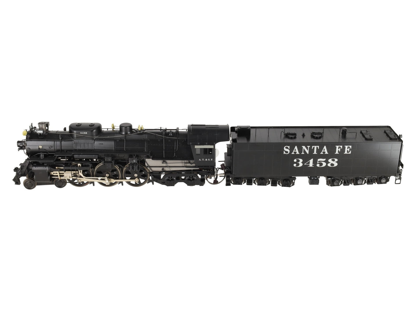 Pecos River 4010P O Brass Santa Fe 4-6-4 Steam Loco & Tender #3458 (2-Rail) FP VG/Box