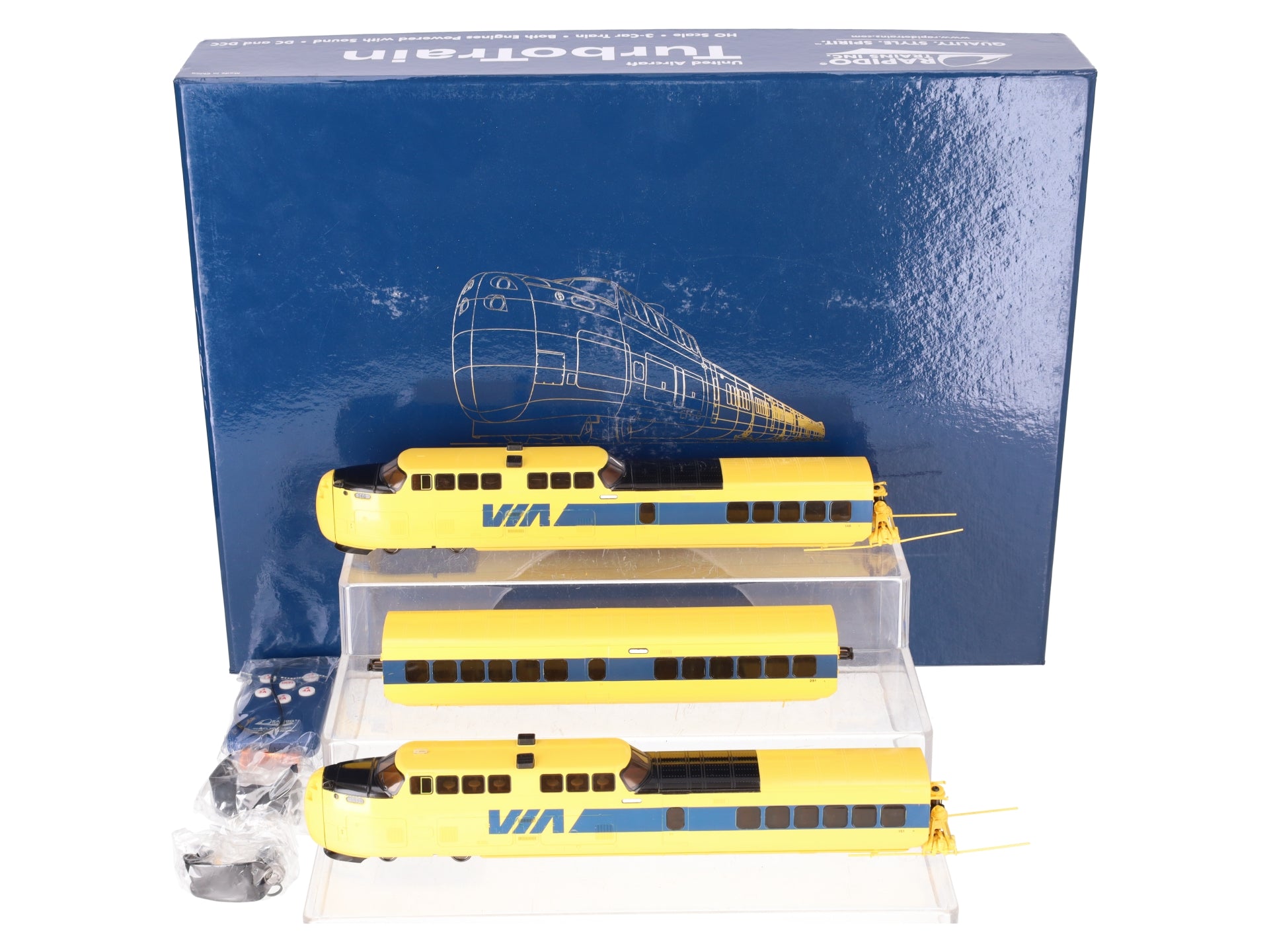 Rapido Trains 200006 HO Gauge VIA Rail Canada TurboTrain Diesel Train Set EX/Box