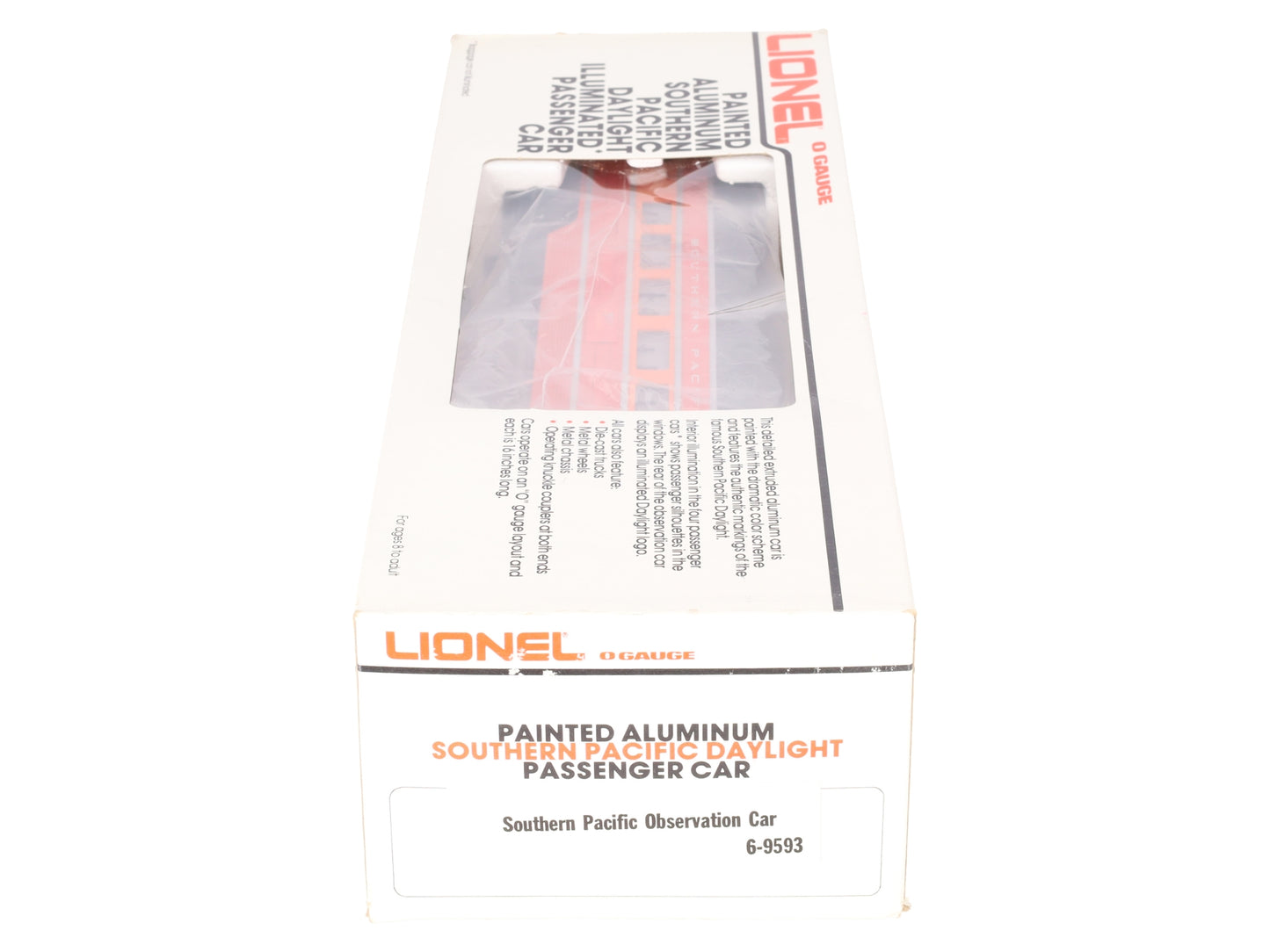 Lionel 6-9593 O Gauge Southern Pacific Daylight Aluminum Observation Car EX/Box