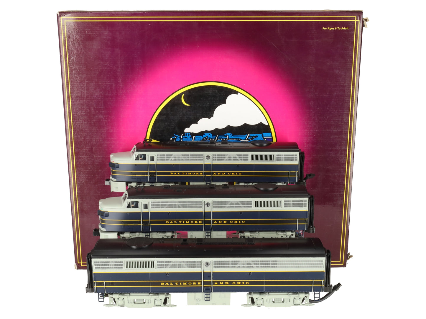 MTH 20-2239-1 O Gauge B&O FA-2 ABA Diesel Engine Set w/PS2 #833A/833X/835A LN/Box