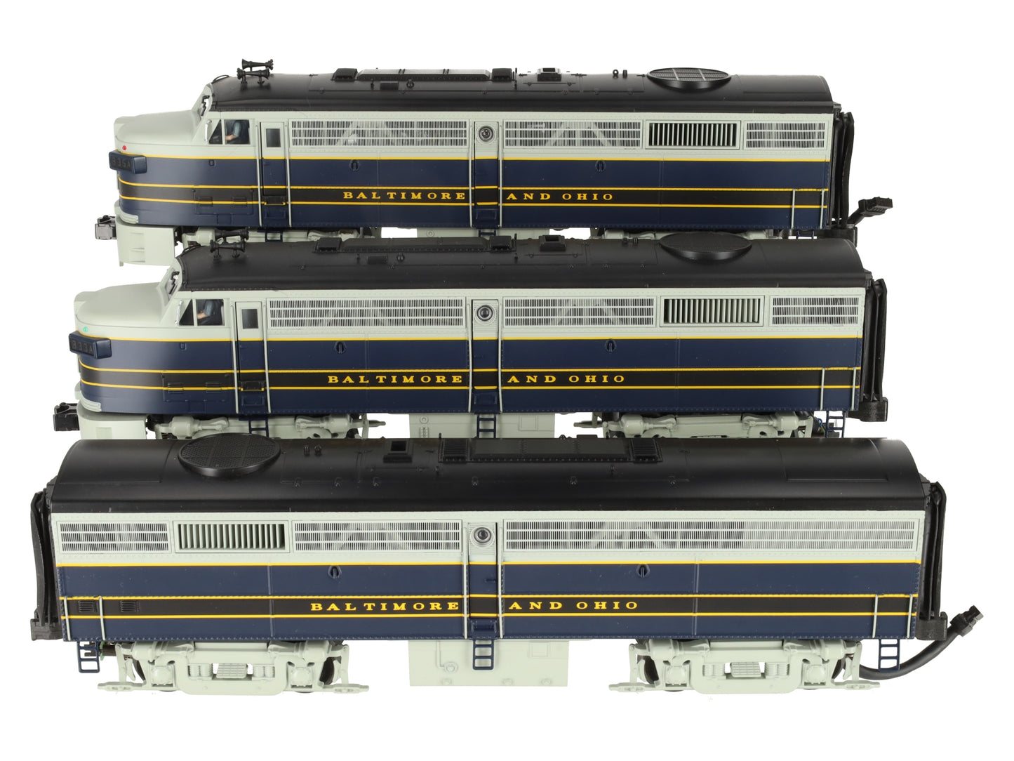 MTH 20-2239-1 O Gauge B&O FA-2 ABA Diesel Engine Set w/PS2 #833A/833X/835A LN/Box