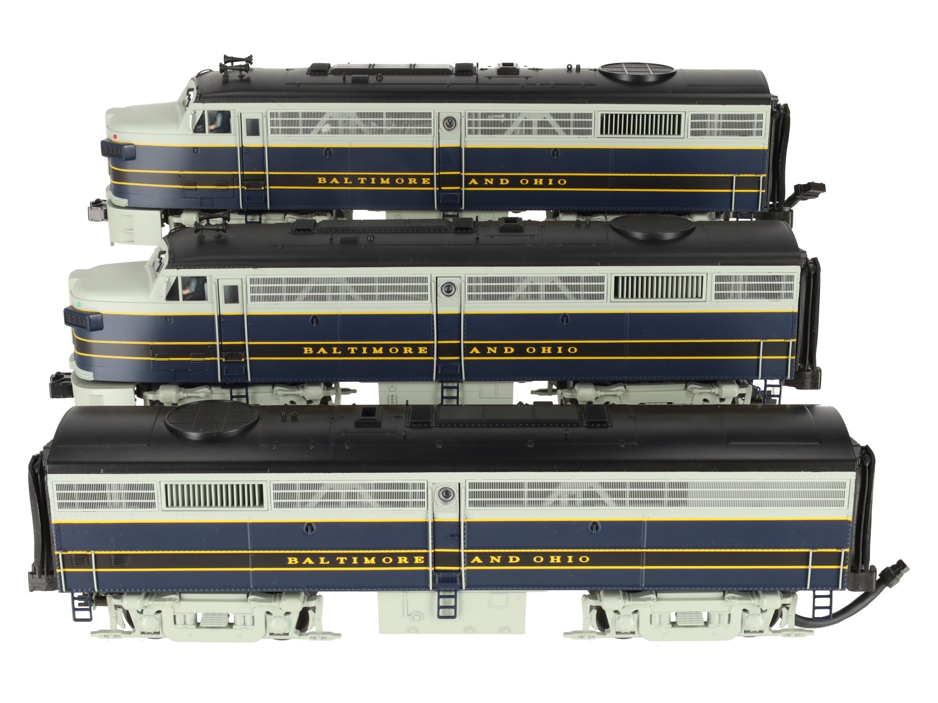 MTH 20-2239-1 O Gauge B&O FA-2 ABA Diesel Engine Set w/PS2 #833A/833X/835A LN/Box
