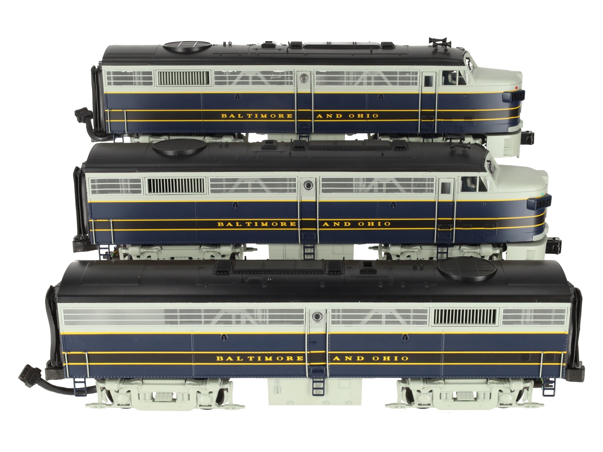 MTH 20-2239-1 O Gauge B&O FA-2 ABA Diesel Engine Set w/PS2 #833A/833X/835A LN/Box