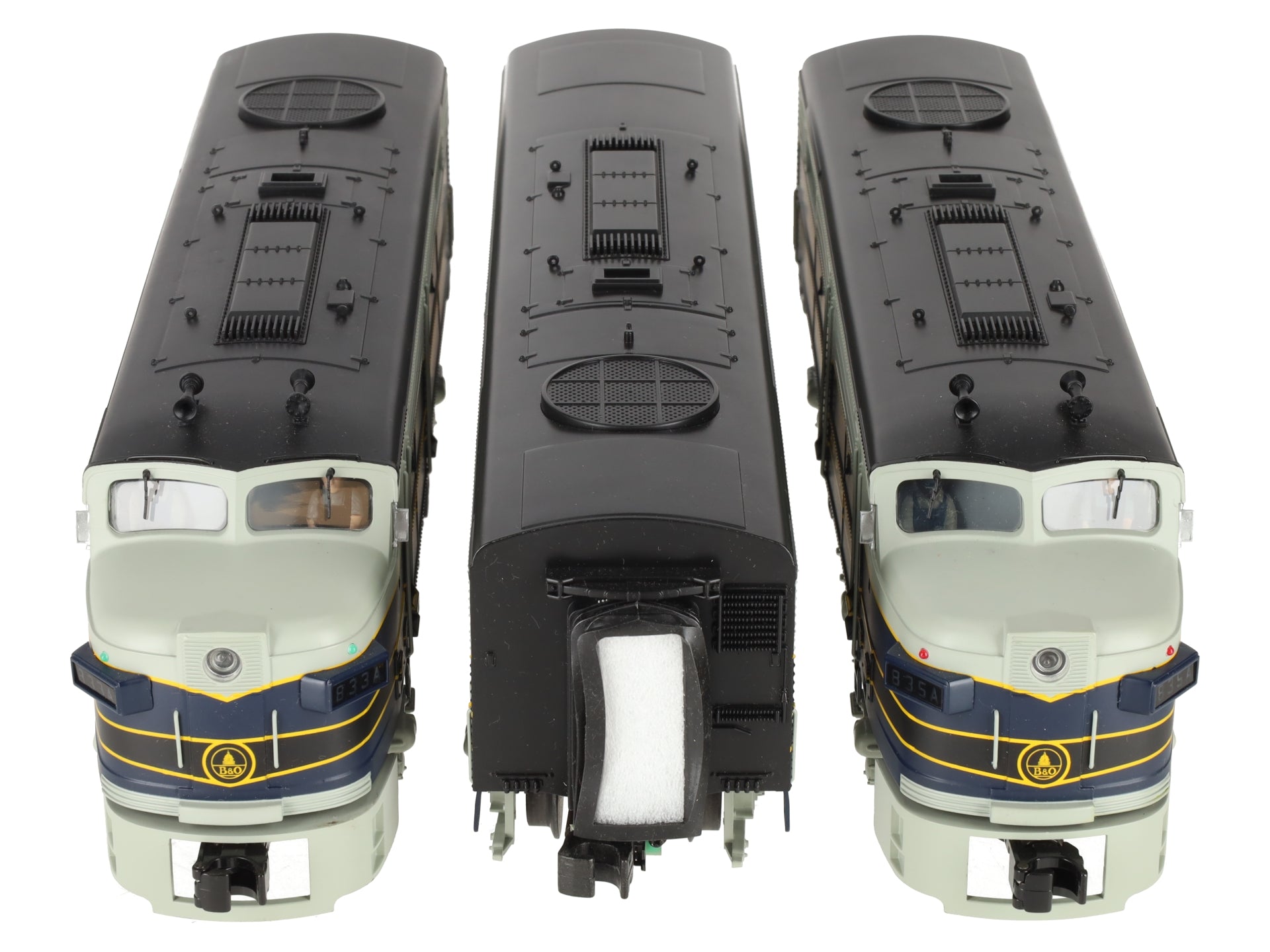 MTH 20-2239-1 O Gauge B&O FA-2 ABA Diesel Engine Set w/PS2 #833A/833X/835A LN/Box
