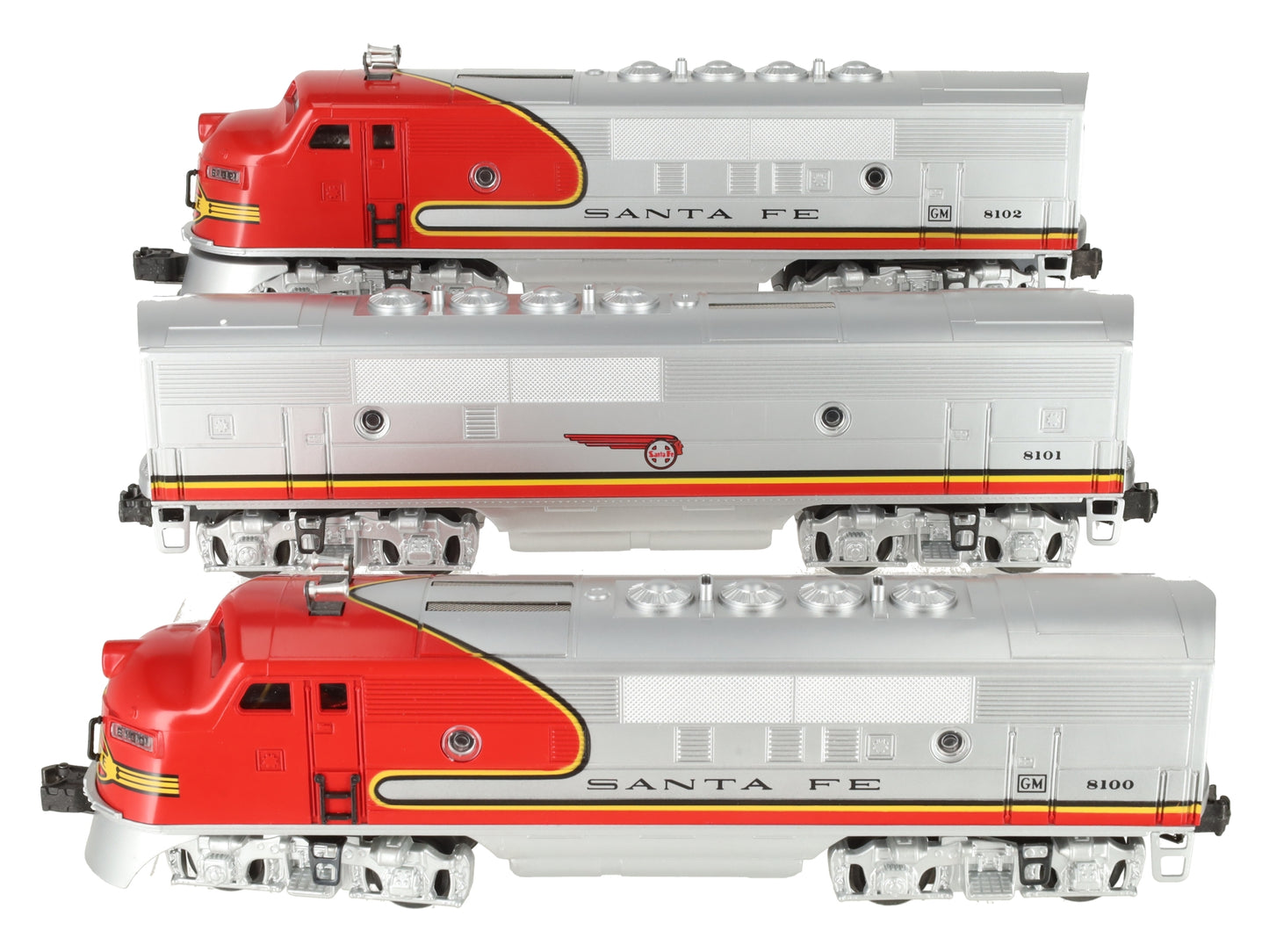 Lionel 6-11711 O Santa Fe F-3 ABA Diesel Locomotive Set #8100/8100/8102 with RS EX/Box