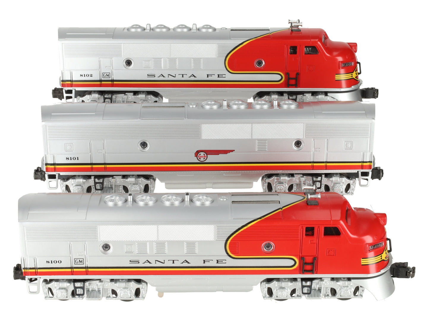 Lionel 6-11711 O Santa Fe F-3 ABA Diesel Locomotive Set #8100/8100/8102 with RS EX/Box