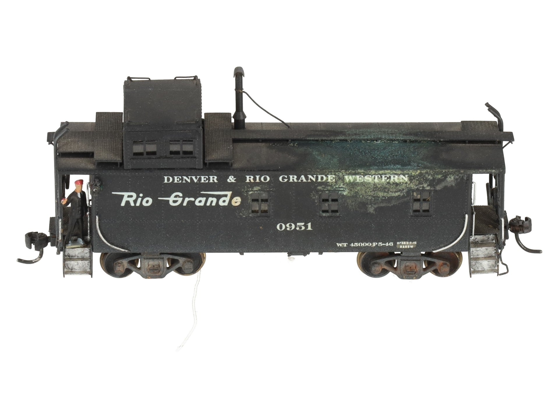 Pacific Fast Mail HO Scale BRASS D&RGW 1400 Series Caboose #0951 - Custom/Box