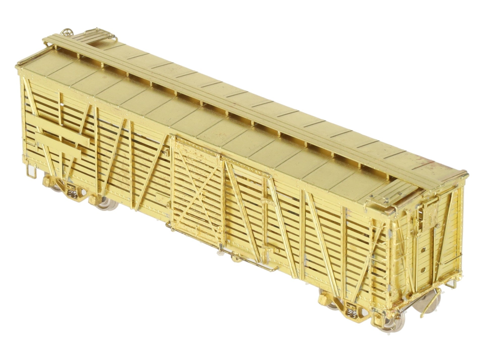 Pecos River Brass SK-U/Gangsan Models HO BRASS Santa Fe Stock Car - Unpainted EX/Box