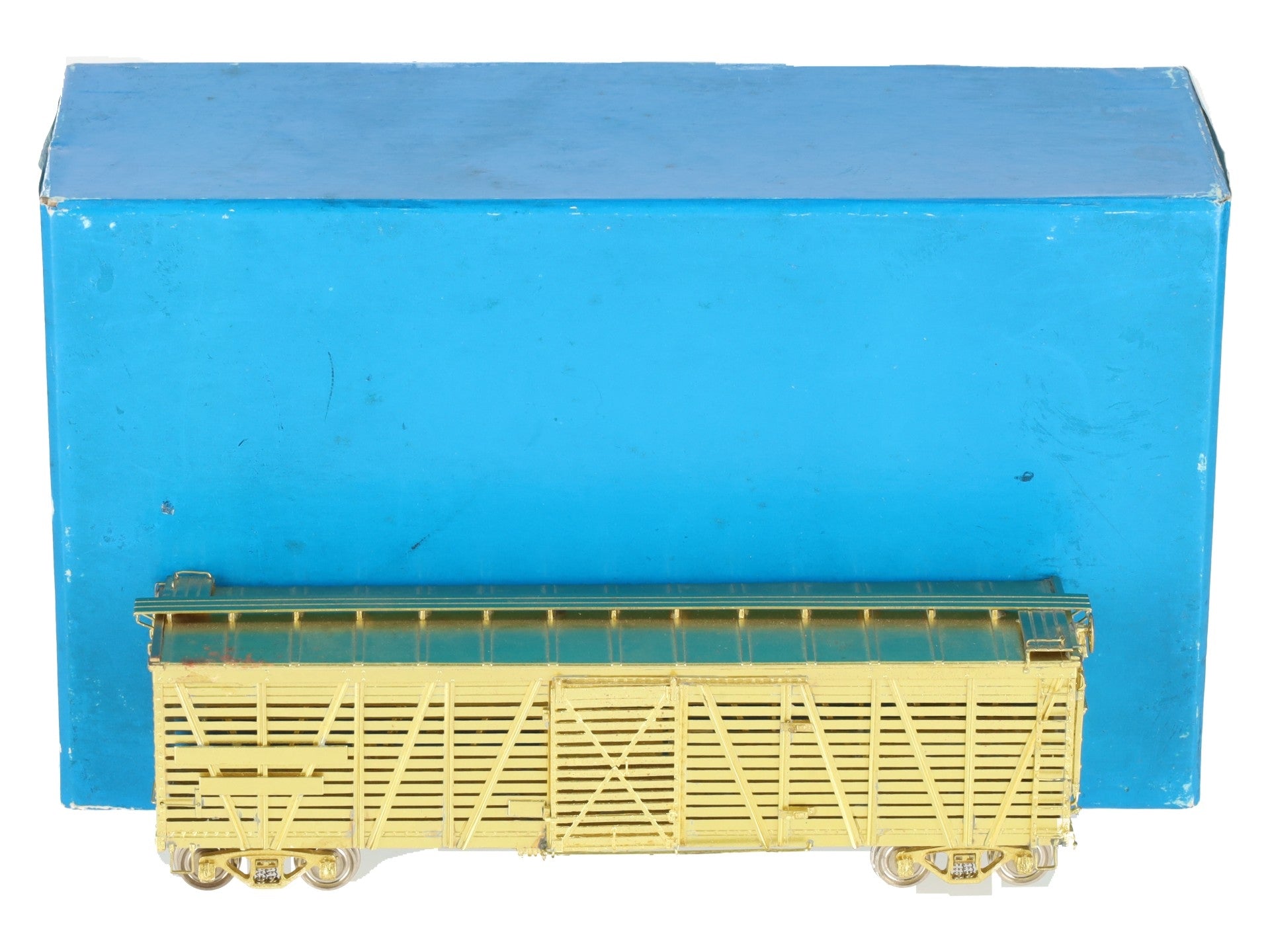 Pecos River Brass SK-U/Gangsan Models HO BRASS Santa Fe Stock Car - Unpainted EX/Box