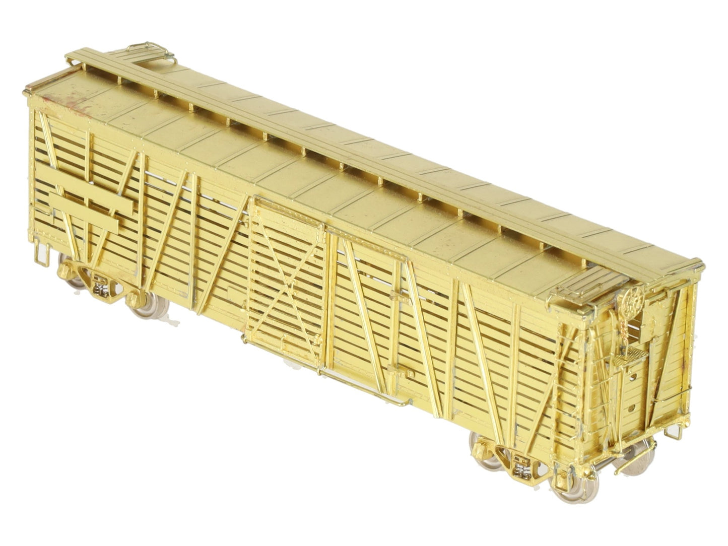 Pecos River Brass SK-U/Gangsan Models HO BRASS Santa Fe Stock Car - Unpainted EX/Box