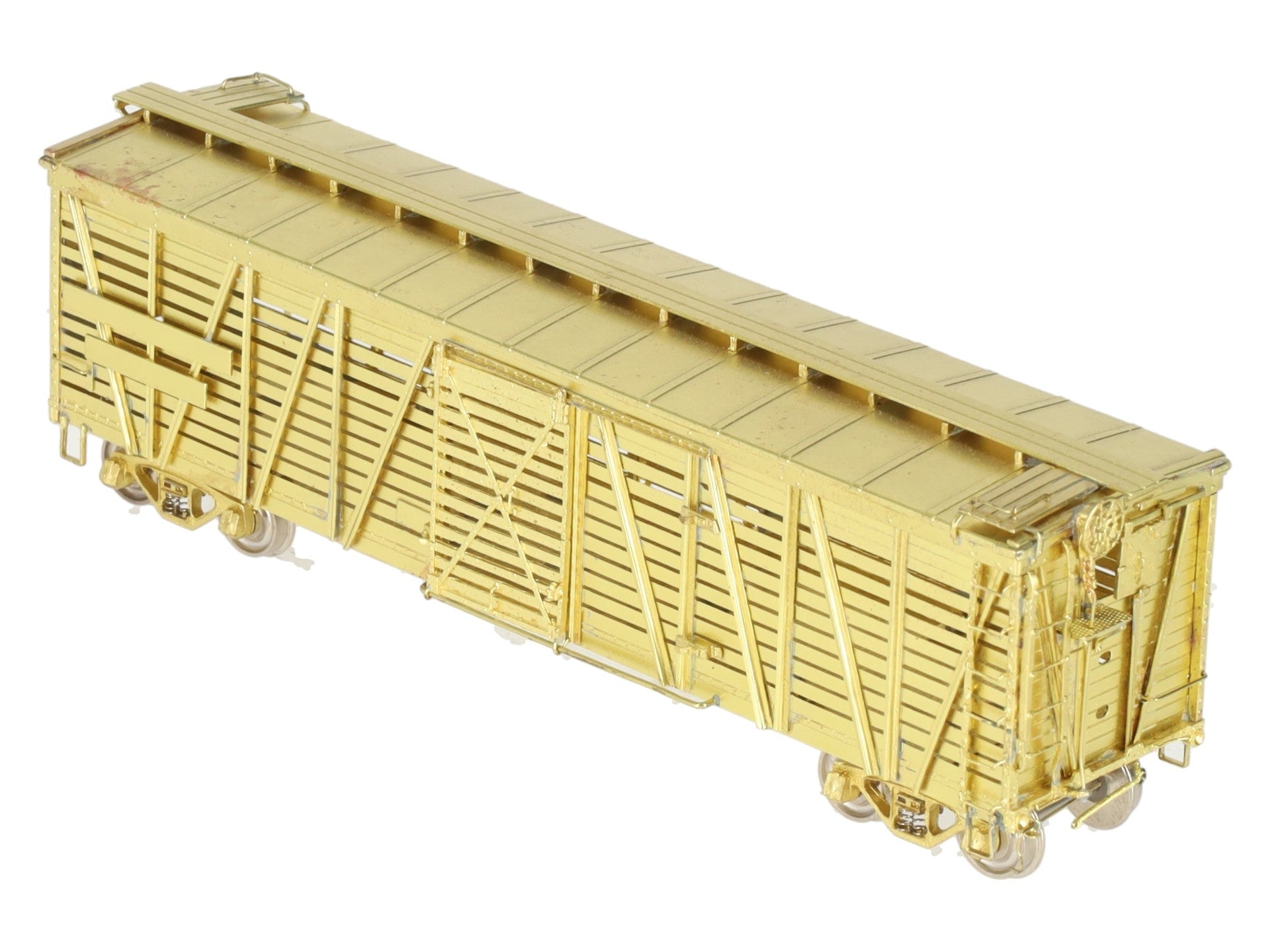 Pecos River Brass SK-U/Gangsan Models HO BRASS Santa Fe Stock Car - Unpainted EX/Box