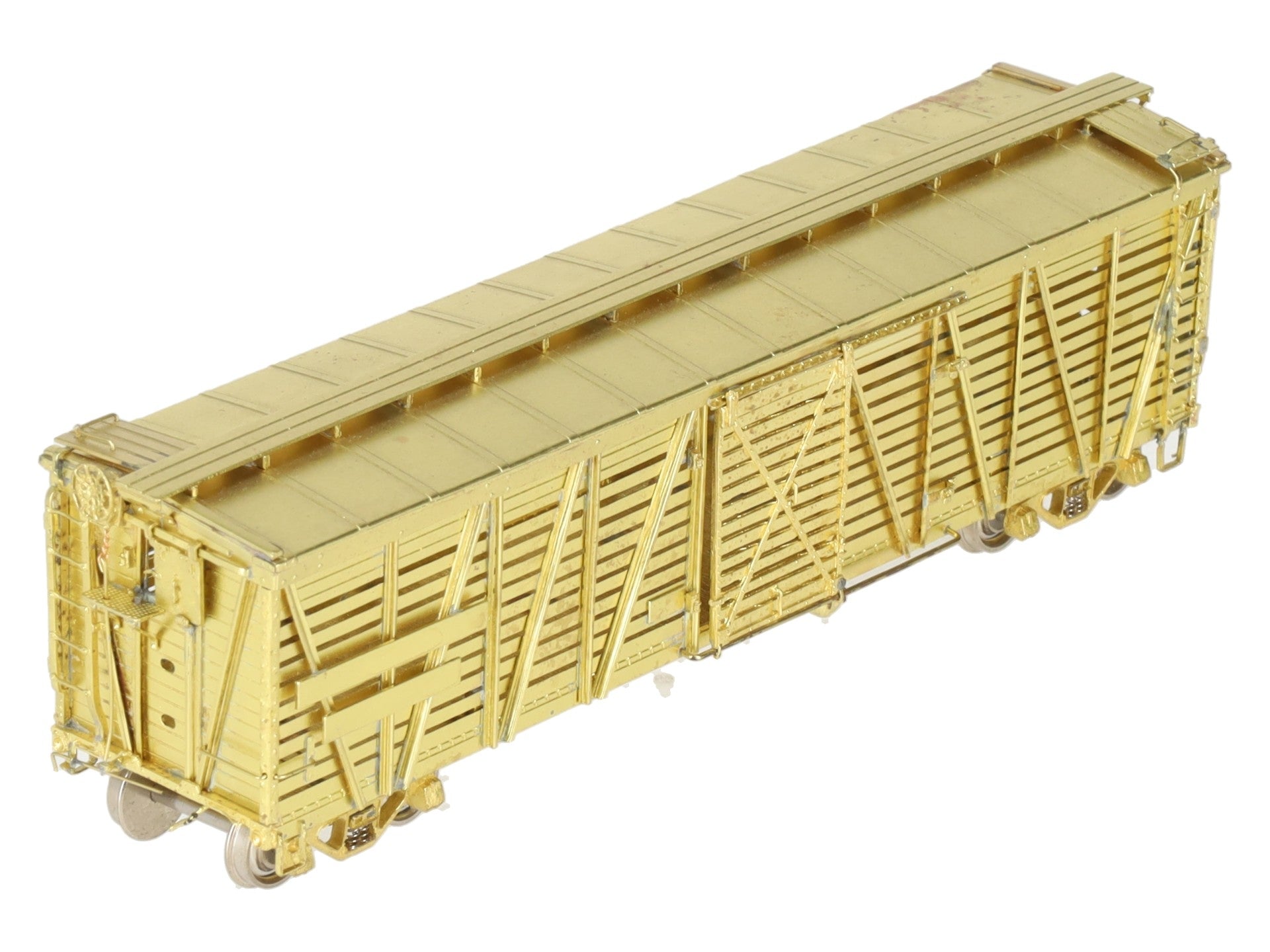 Pecos River Brass SK-U/Gangsan Models HO BRASS Santa Fe Stock Car - Unpainted EX/Box