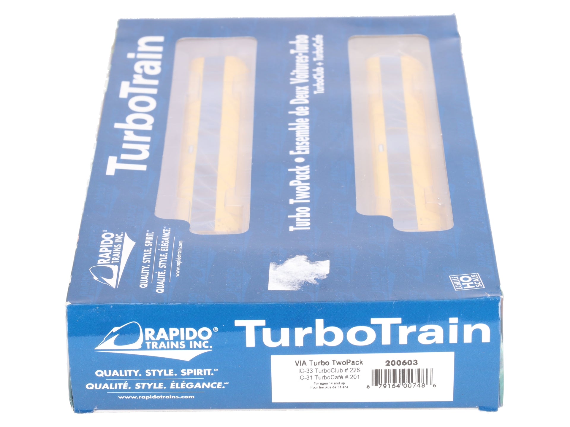 Rapido Trains 200603 HO VIA Rail Canada Turbo TwoPack #226/201 EX/Box