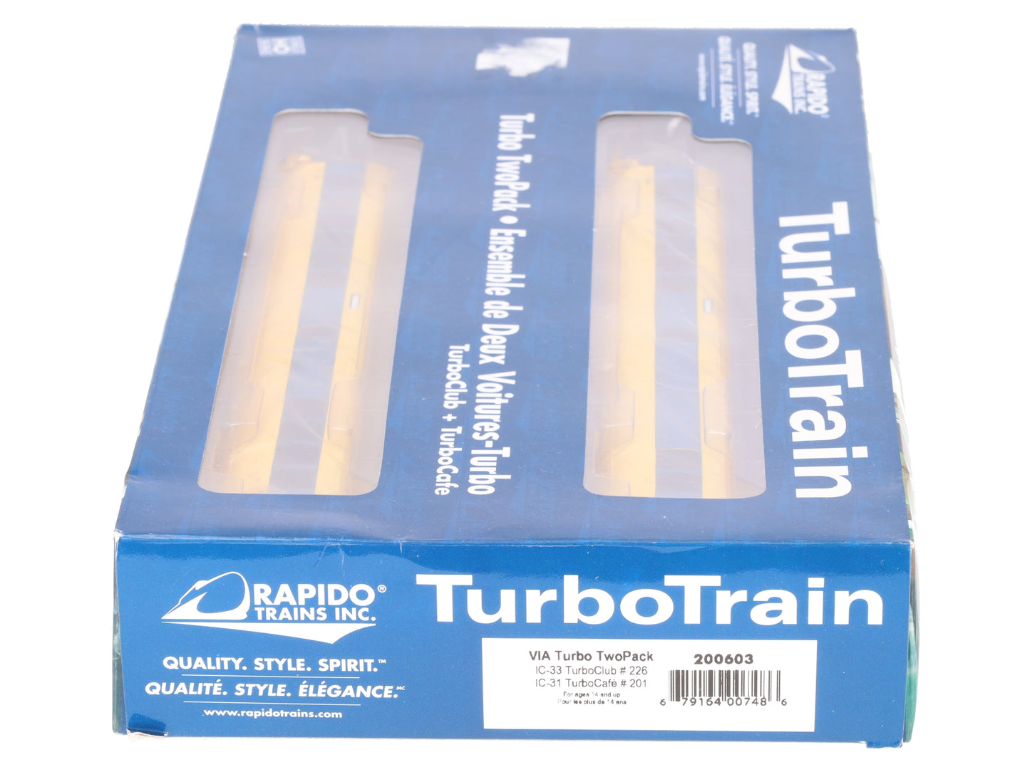 Rapido Trains 200603 HO VIA Rail Canada Turbo TwoPack #226/201 EX/Box