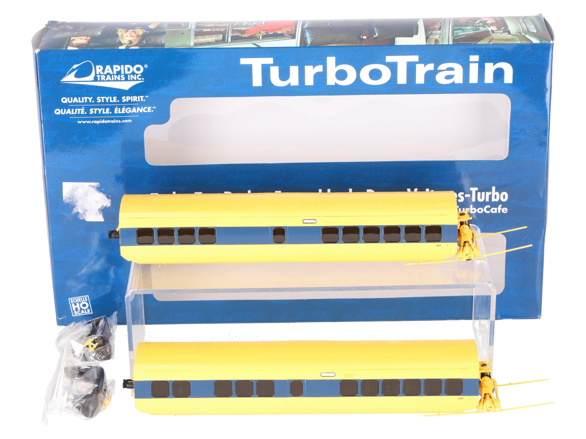 Rapido Trains 200603 HO VIA Rail Canada Turbo TwoPack #226/201 EX/Box
