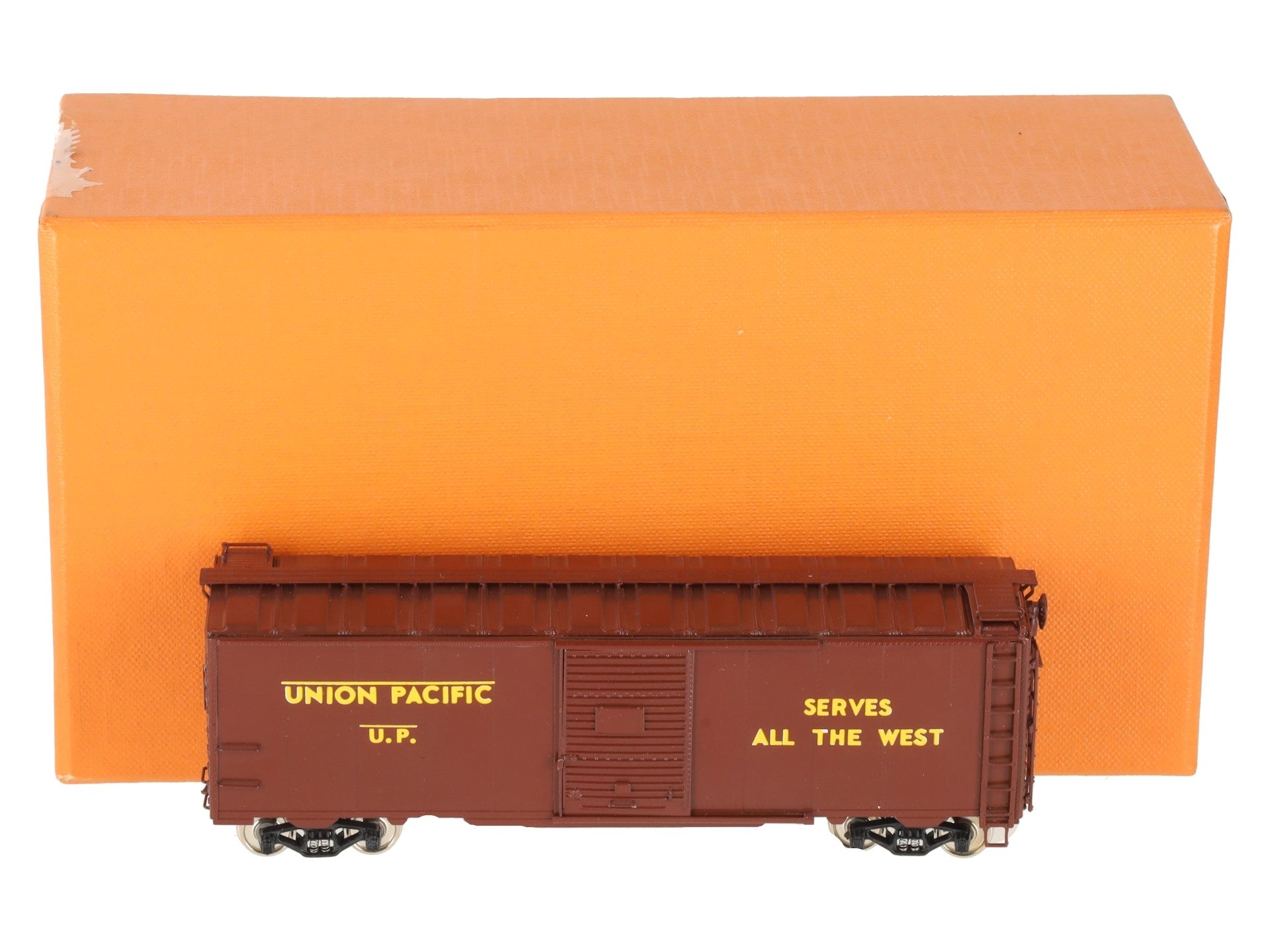 D&D Models HO Scale BRASS Union Pacific 40' Steel Boxcar - Factory Painted EX