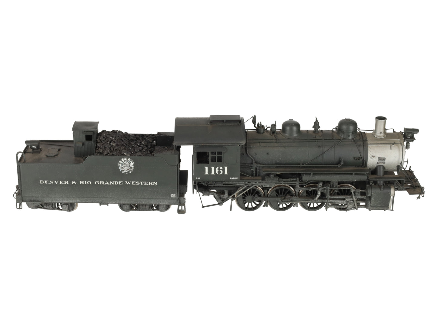 Pacific Fast Mail O Scale BRASS D&RGW 2-8-0 C-48 Steam Loco & Tender - Painted