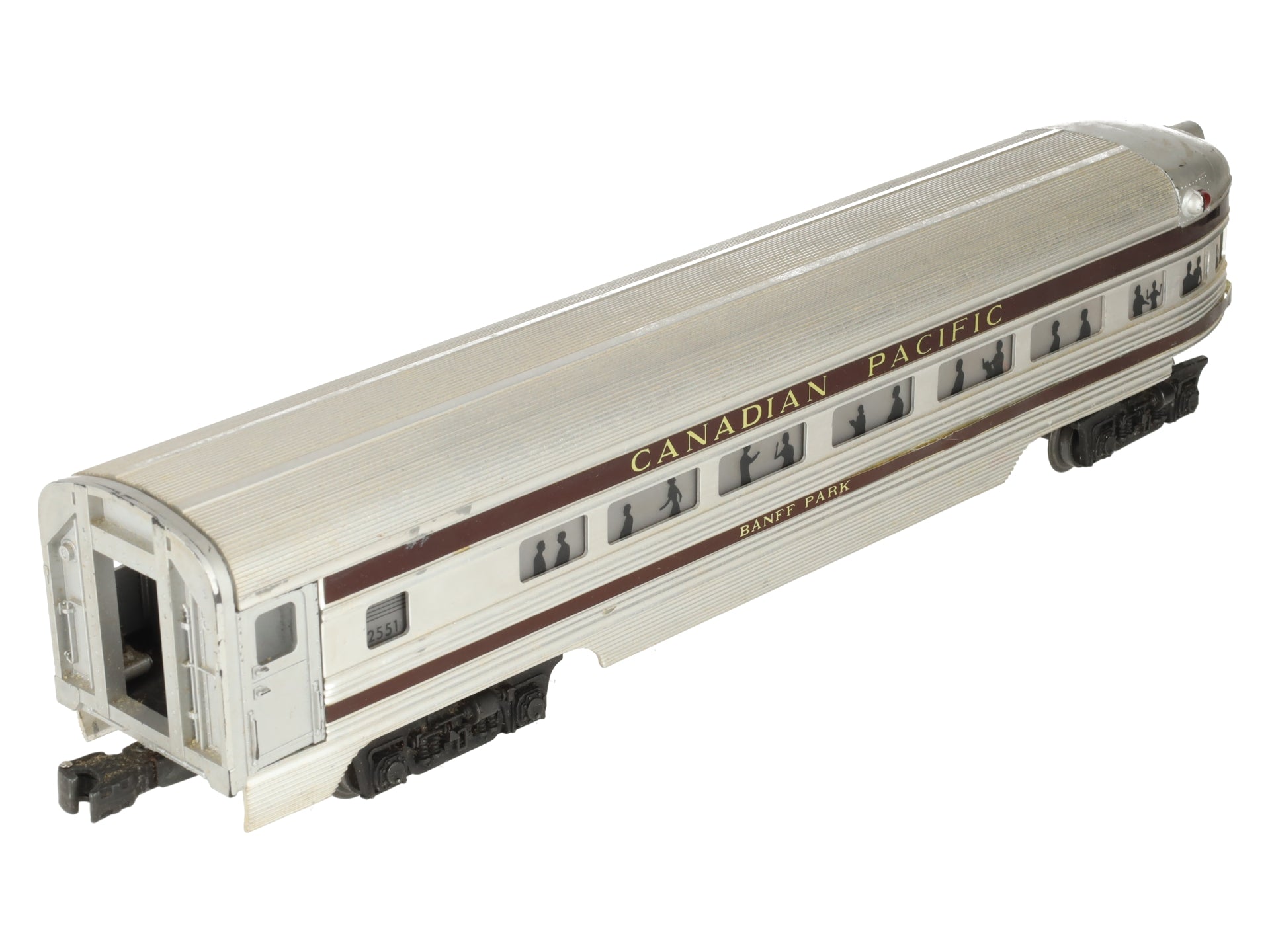 Lionel 2551 Vintage O Canadian Pacific Banff Park Aluminum Observation Car/Box
