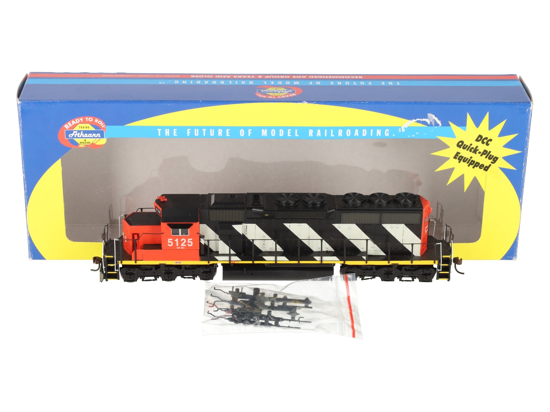 Athearn 93548 HO Scale Canadian National Zebra SD40 Diesel Locomotive #5125 EX/Box