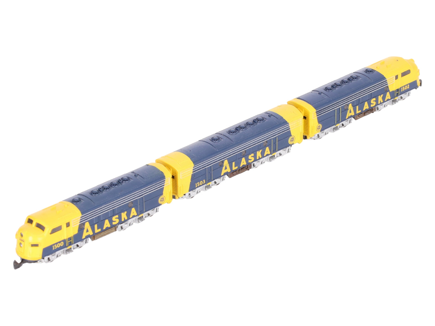 Marklin 8819 Z Scale Alaska Railroad EMD F7 ABA Diesel Locomotive Set EX/Box