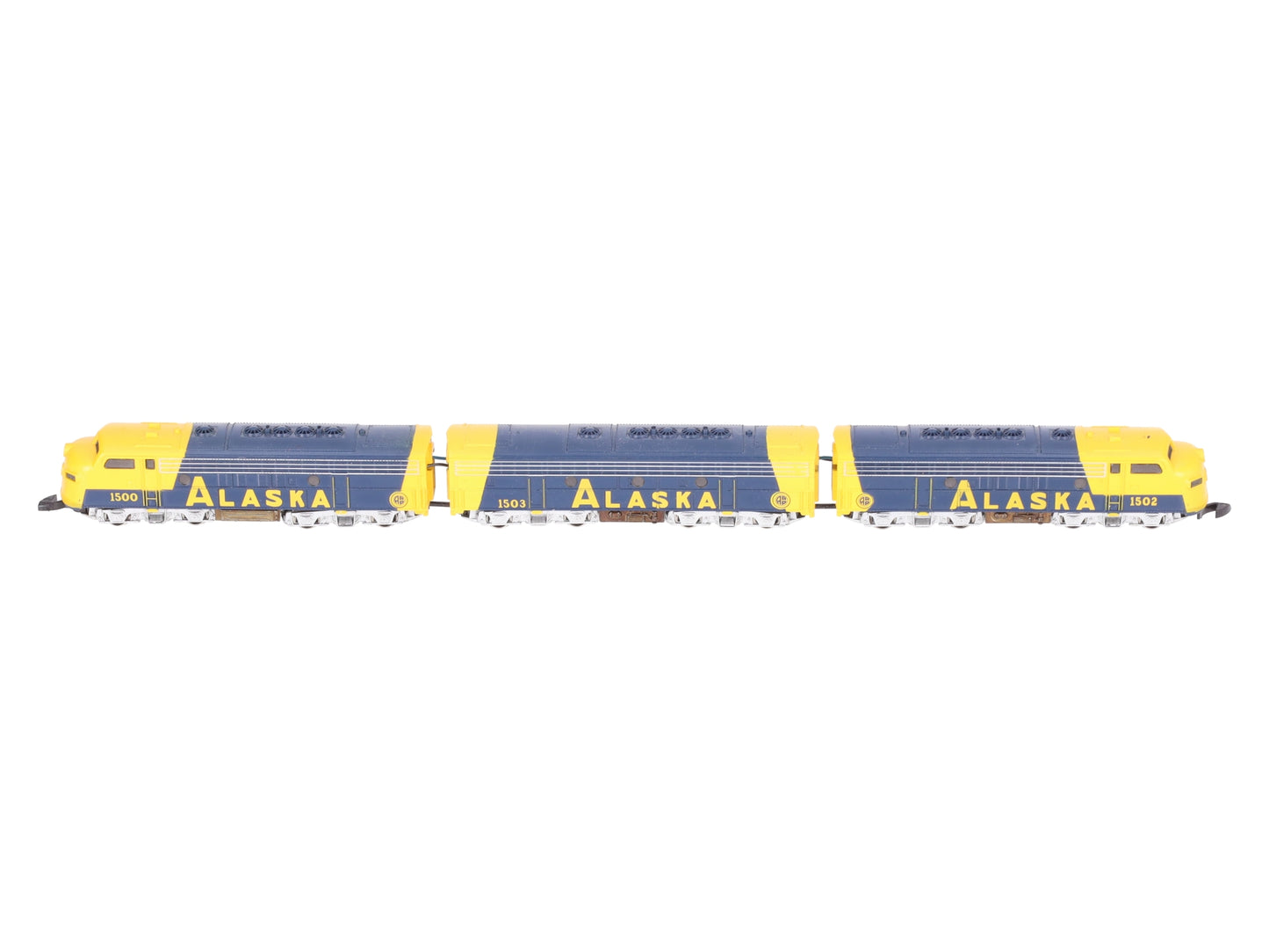 Marklin 8819 Z Scale Alaska Railroad EMD F7 ABA Diesel Locomotive Set EX/Box