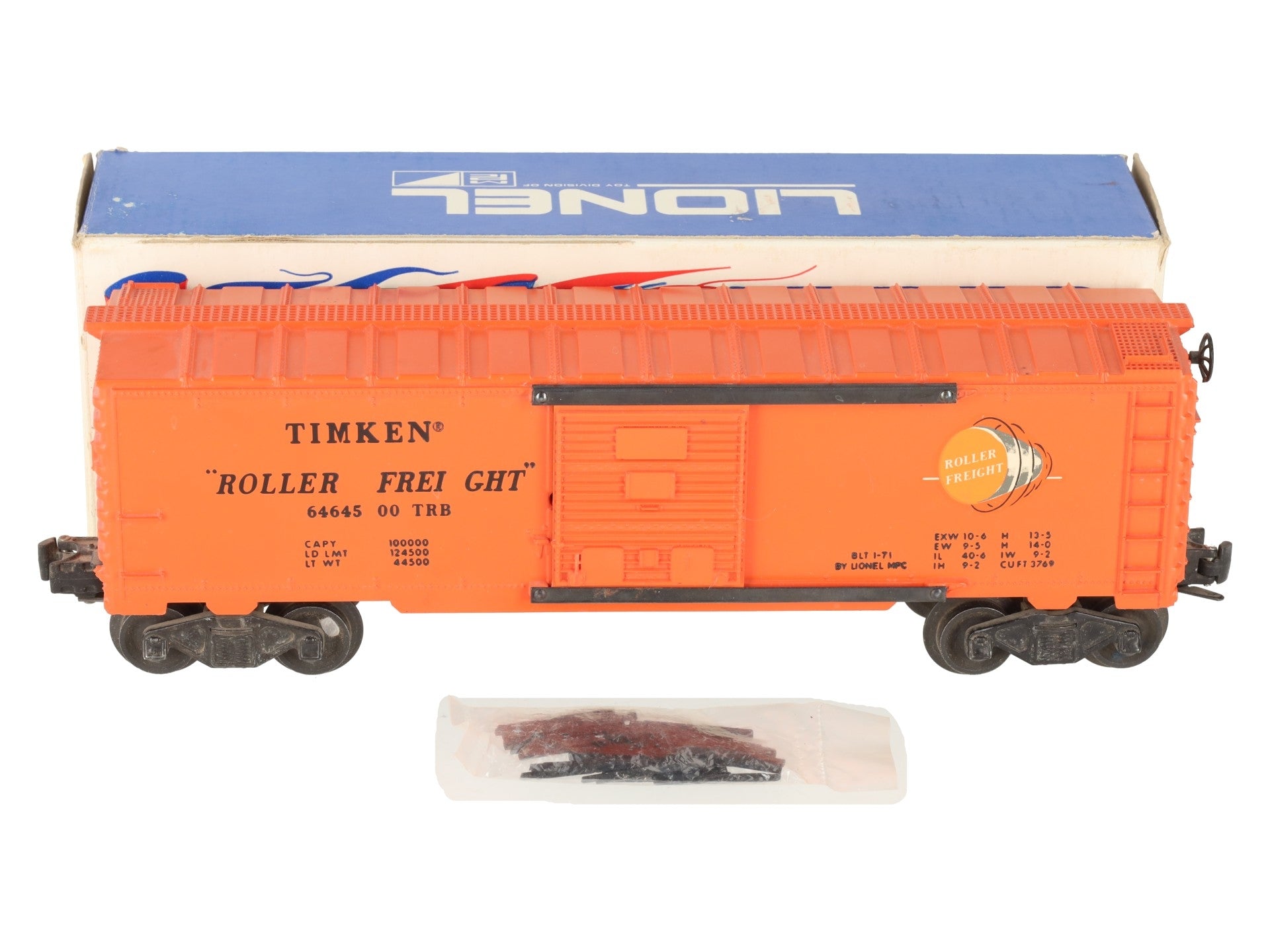 Lionel 6464-500 Timken Boxcar - 1970 Special Orange VG