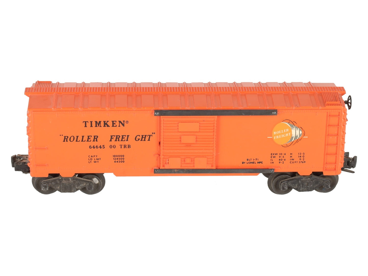 Lionel 6464-500 Timken Boxcar - 1970 Special Orange VG