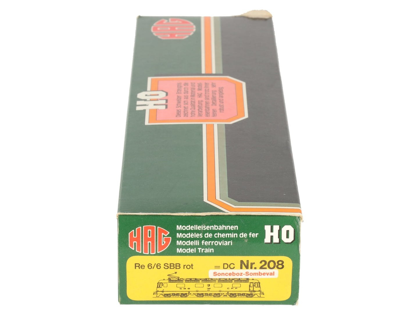 HAG 208 HO Scale SBB Re 6/6 rot Electric Locomotive #11637 EX/Box
